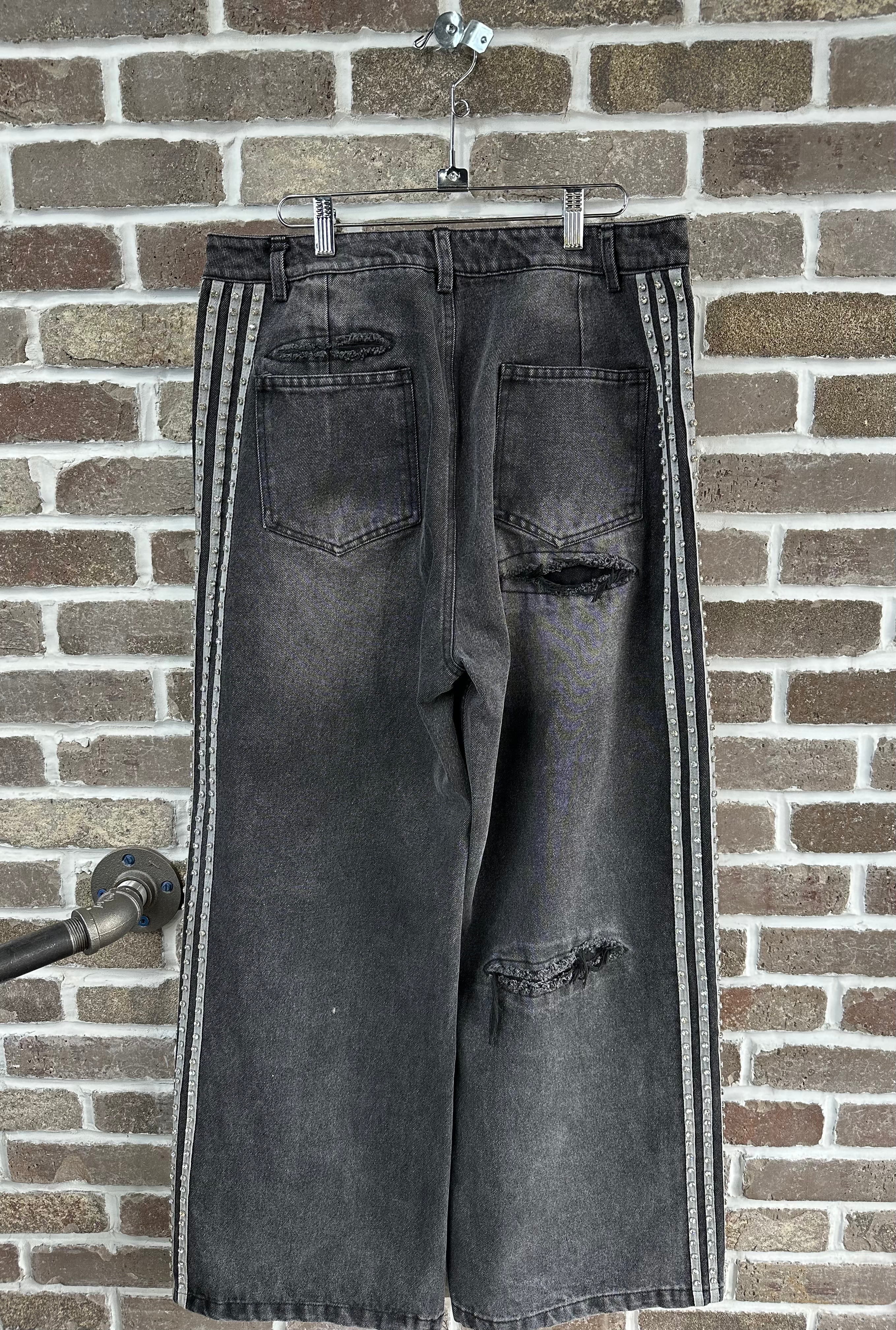 Vale Forever Black Stripe Denim Jeans