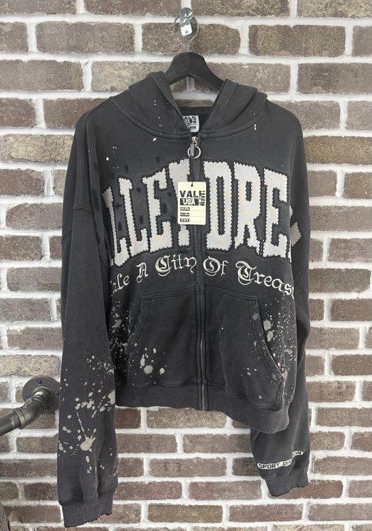 Vale Forever Black Paint Zip Up Hoodie
