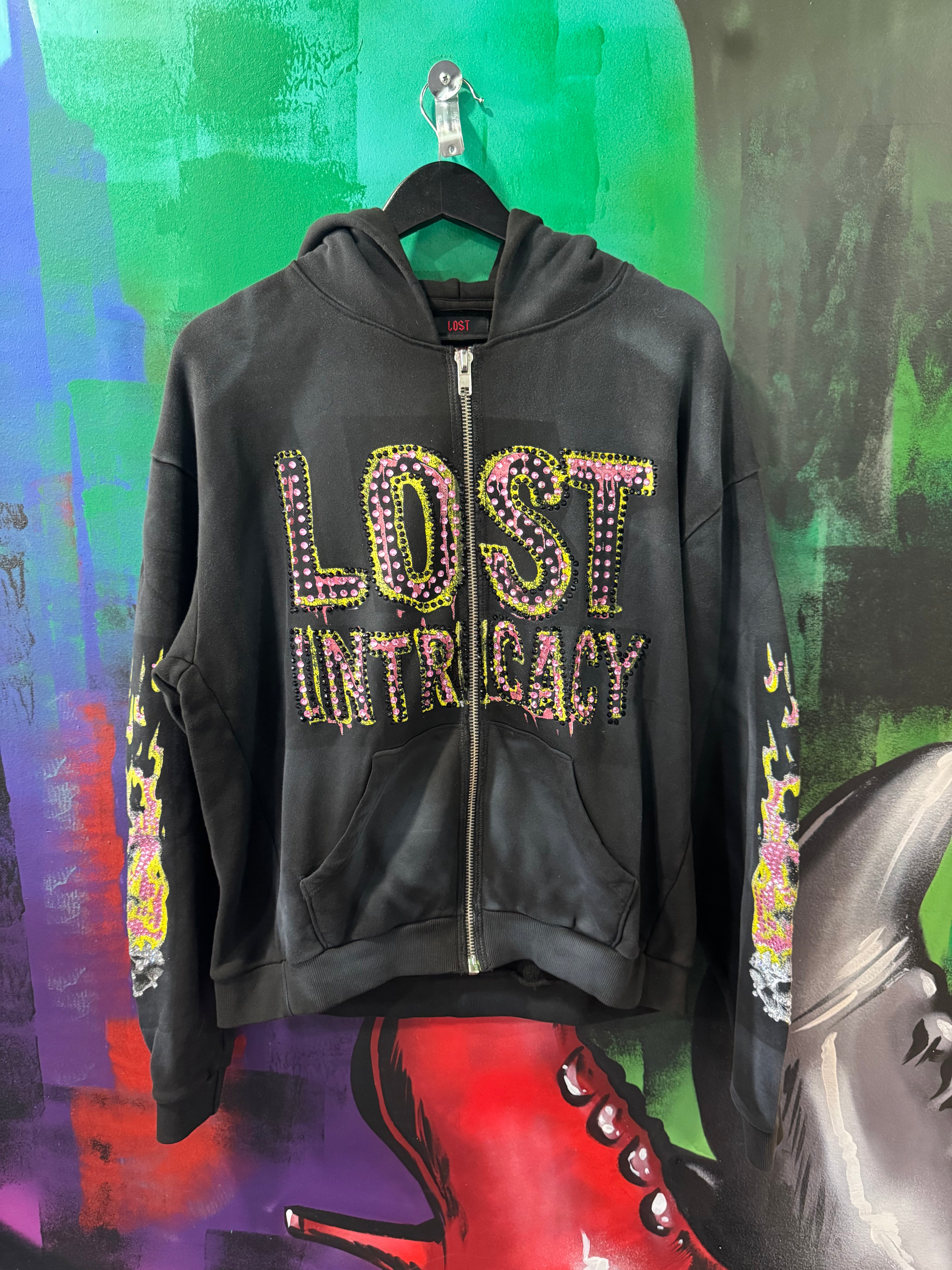 Lost Intricacy Half Man Half Amazing Black Zip Up Hoodie