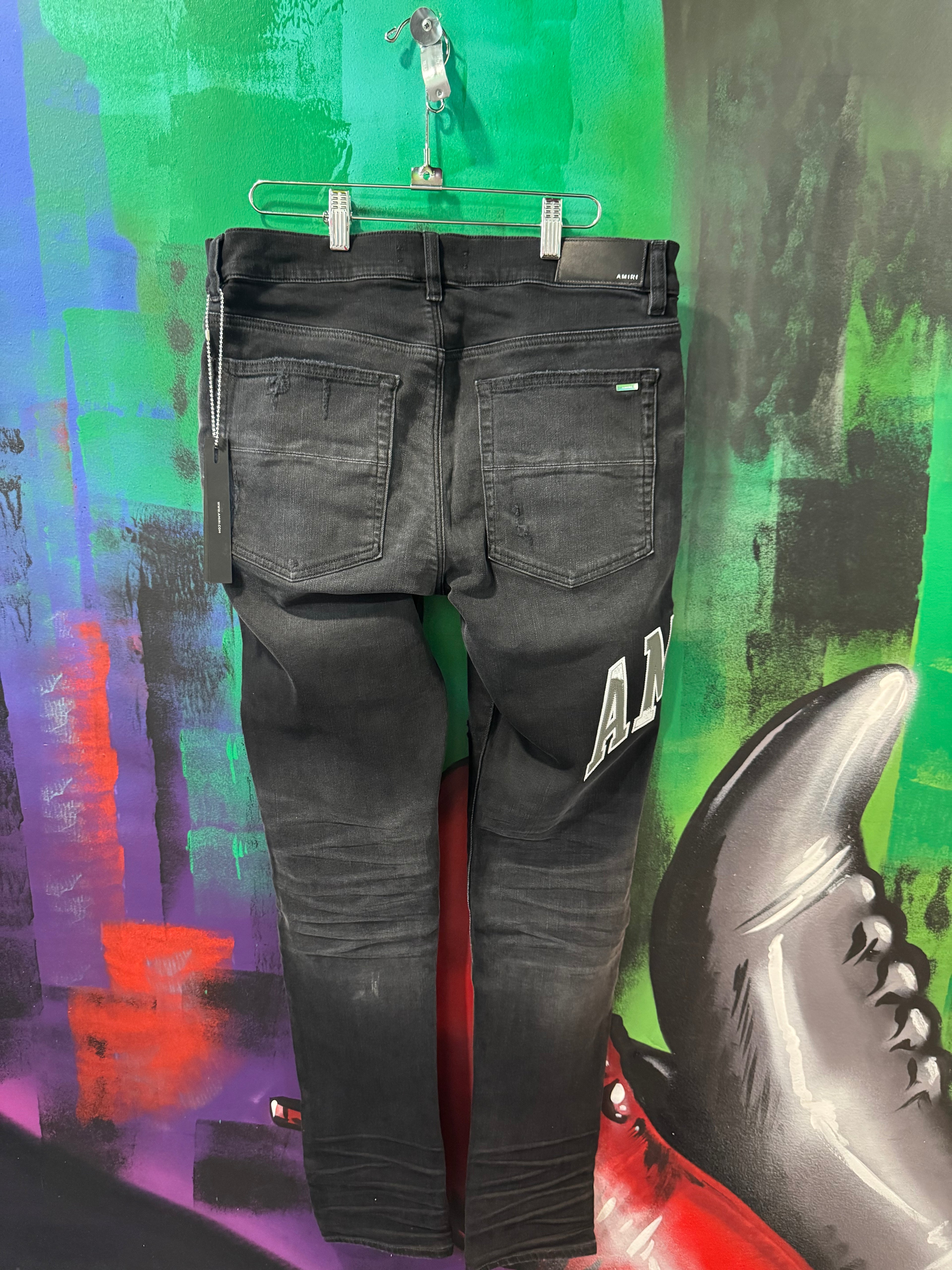 Amiri Black Wash Logo Jeans