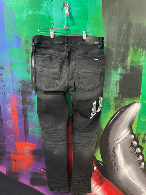 Amiri Black Wash Logo Jeans