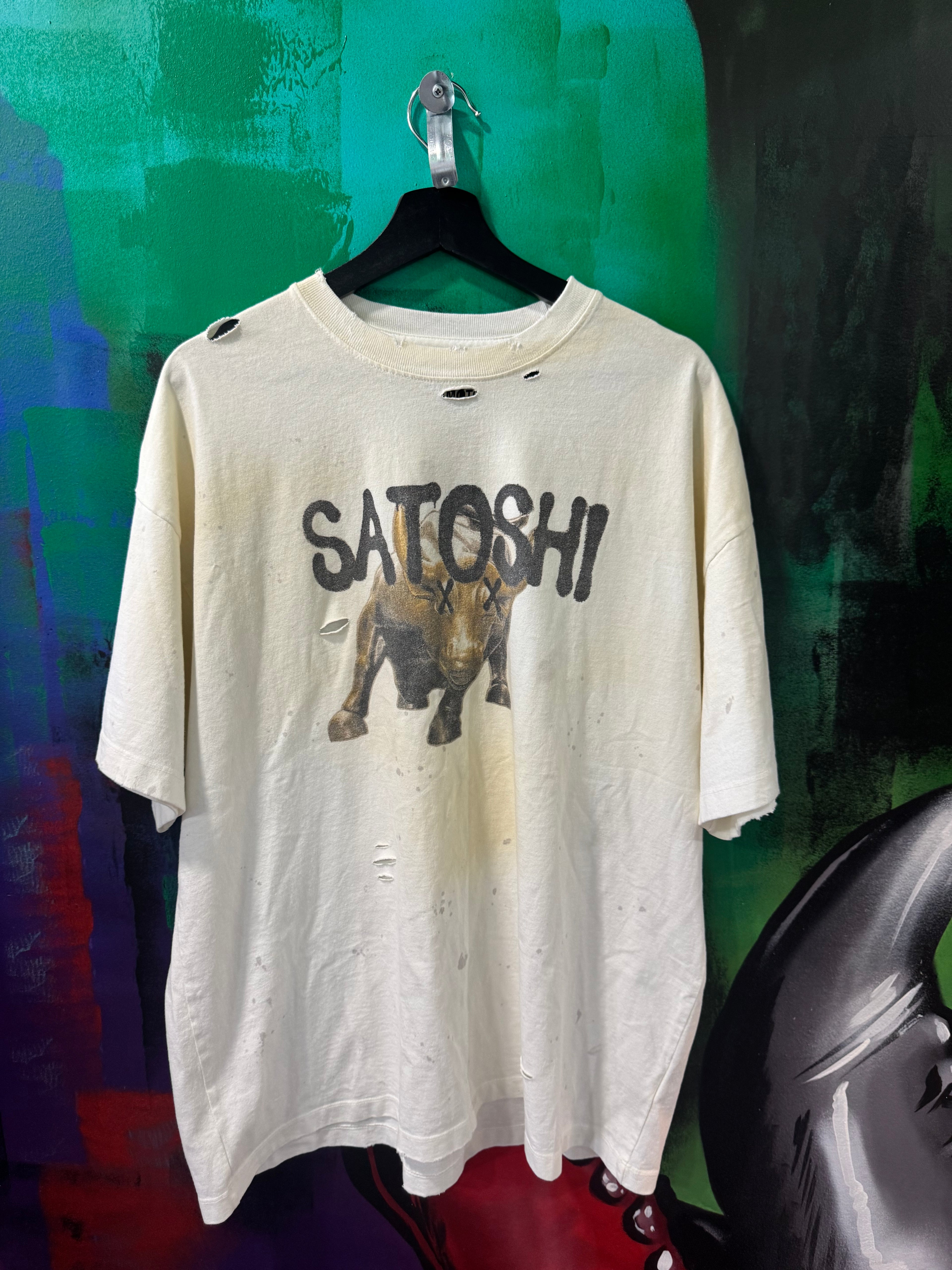 Satoshi Nakamoto "Wall St" White Tee