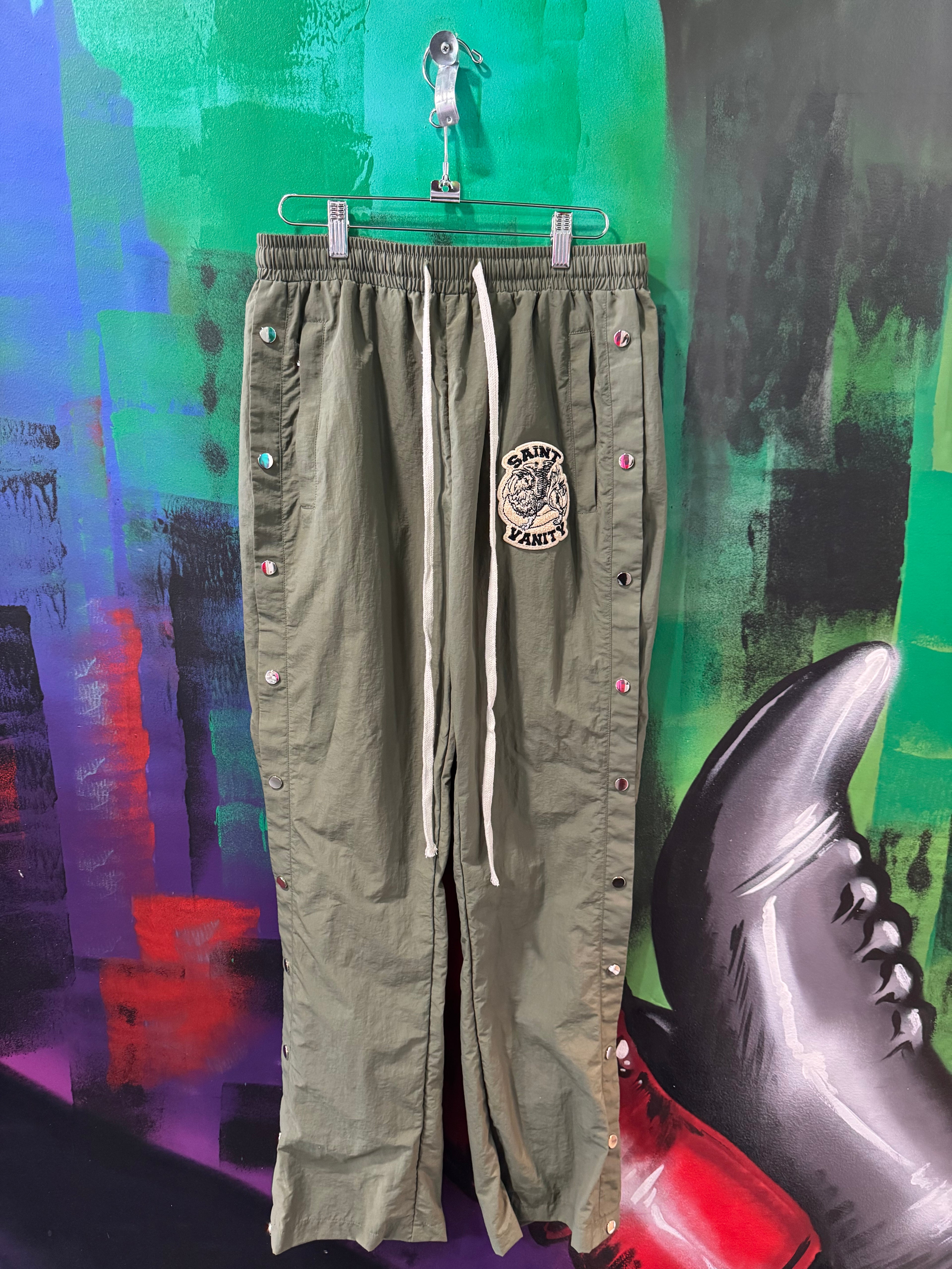 Saint Vanity Olive Nylon Pants