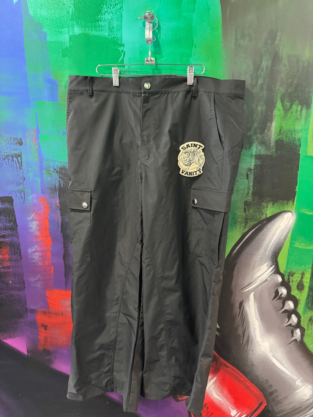 Saint Vanity Black Nylon Cargo Pants