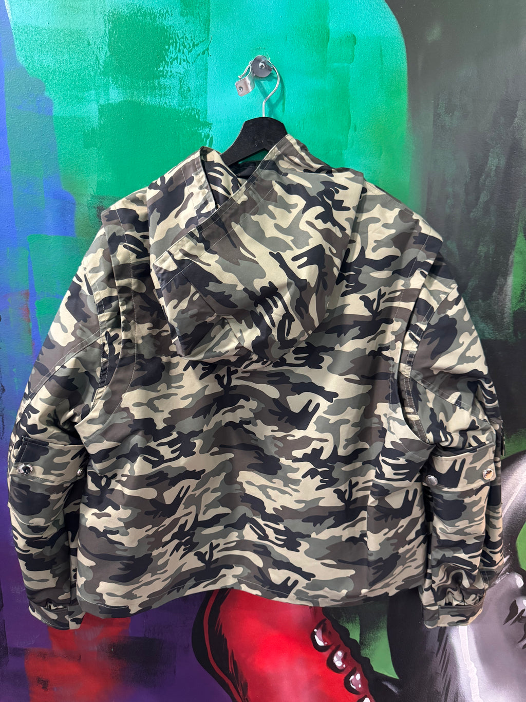 Saint Vanity Camo Green Nylon Jacket