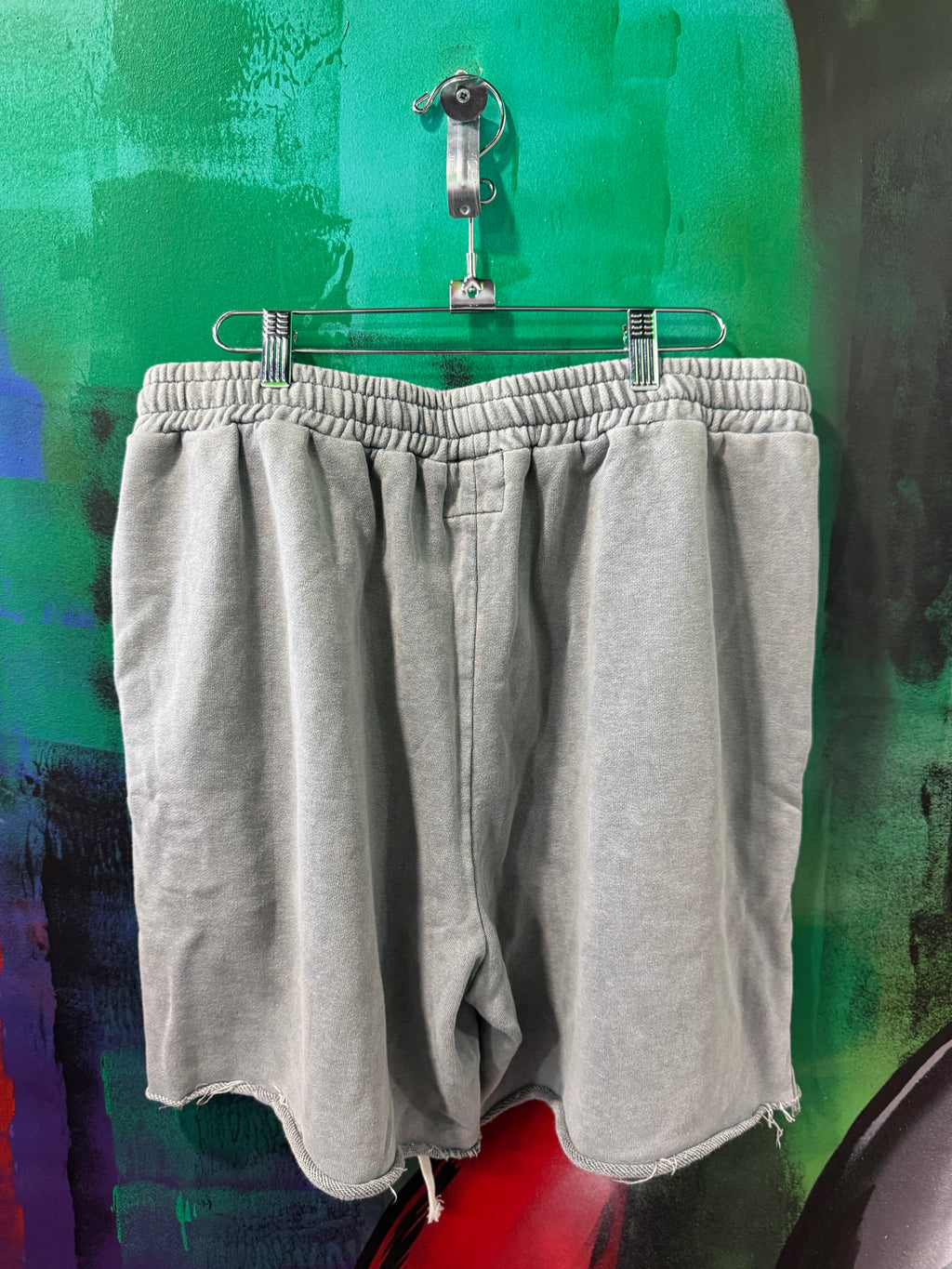 Saint Vanity Terry Cloth Grey Studded Shorts