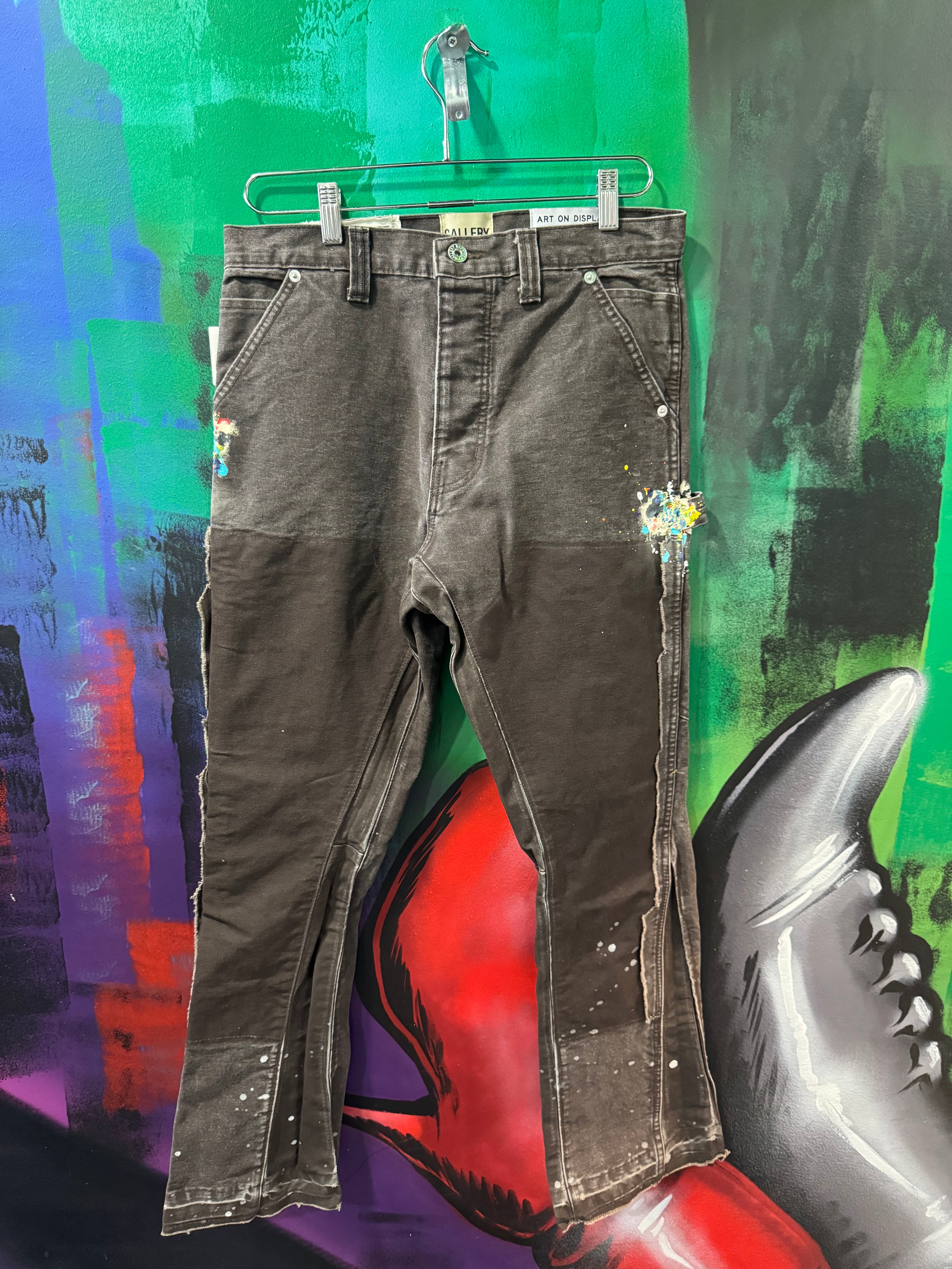 Gallery Dept. Carpenter Paint Splatter Brown Jeans