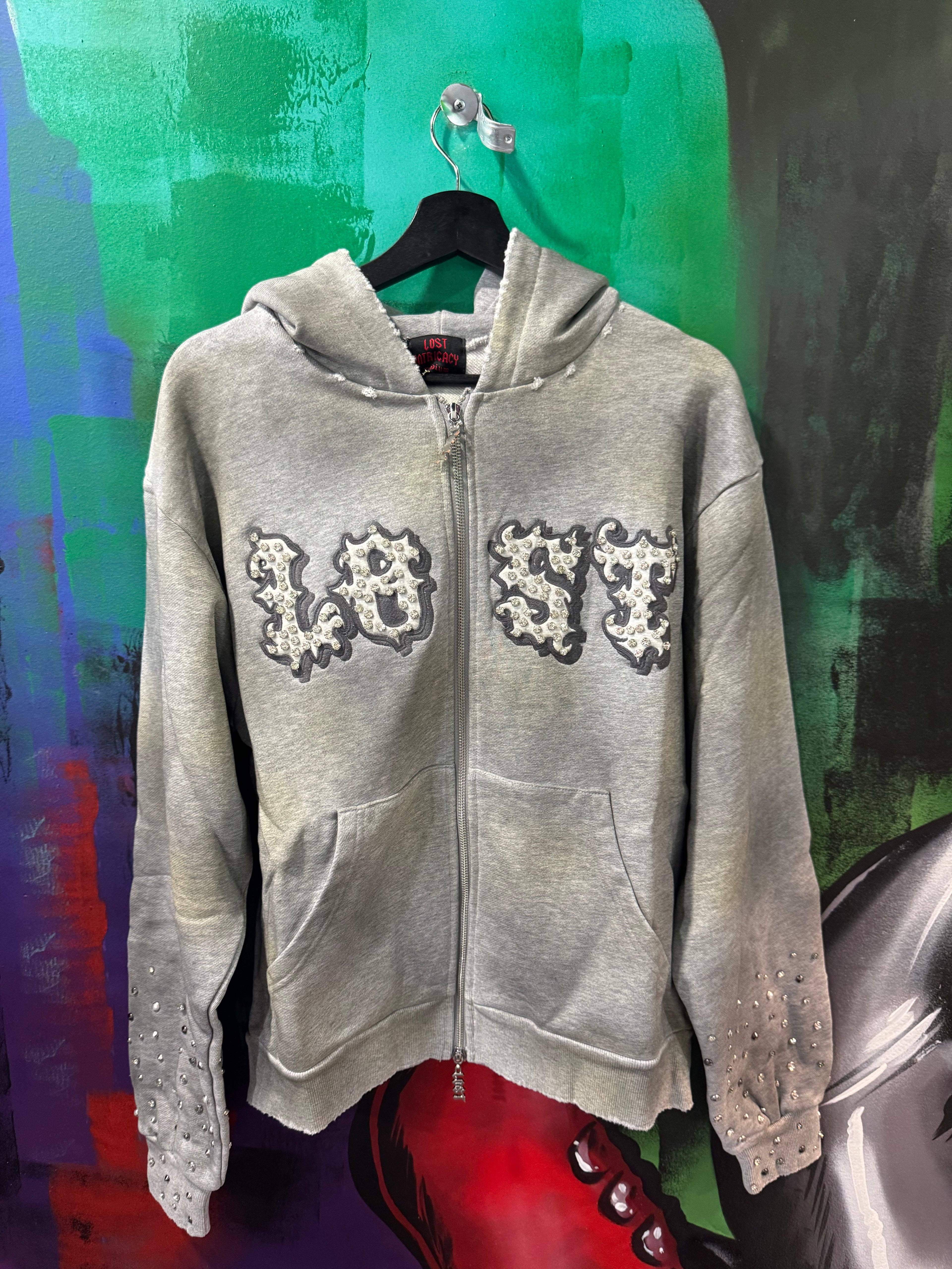 Lost Intricacy Patch 2.0 Grey Zip Up Hoodie