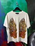 Who Decides War Flame Glass Rhinestone White Tee