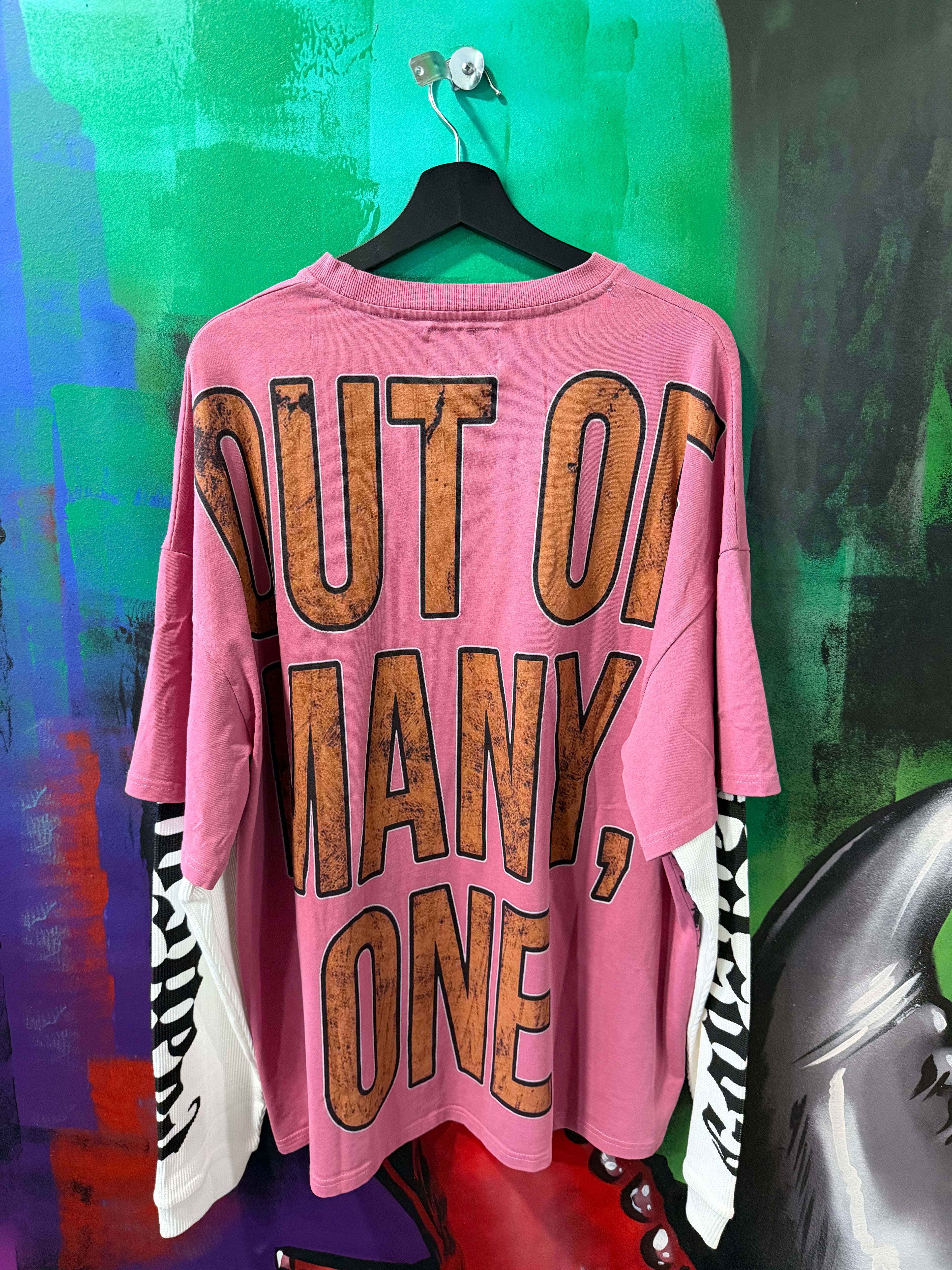 Godspeed Space Traveler Layered Longsleeve Pink Tee