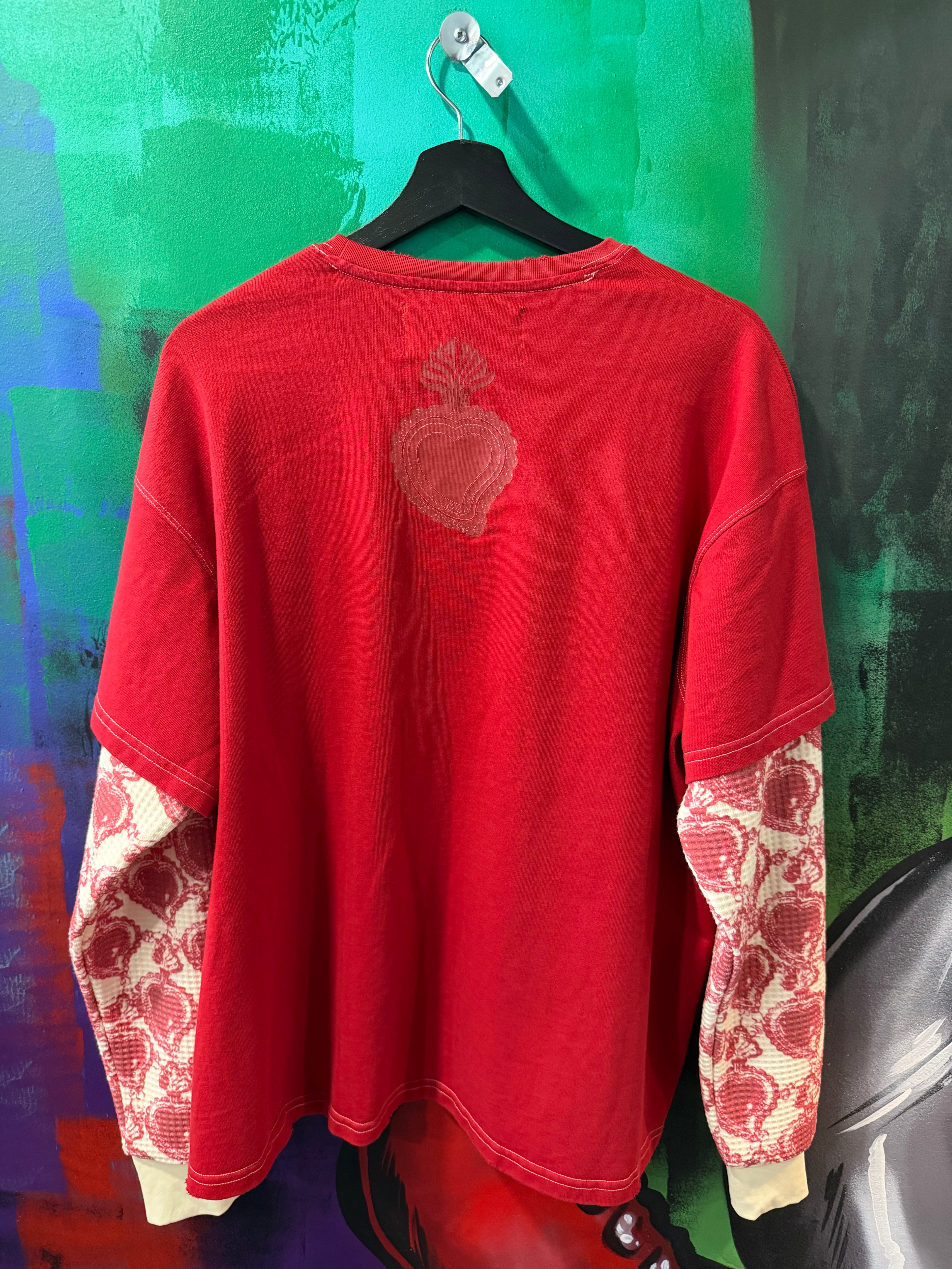 When Smoke Clears Diamond Logo Thermal Red Longsleeve