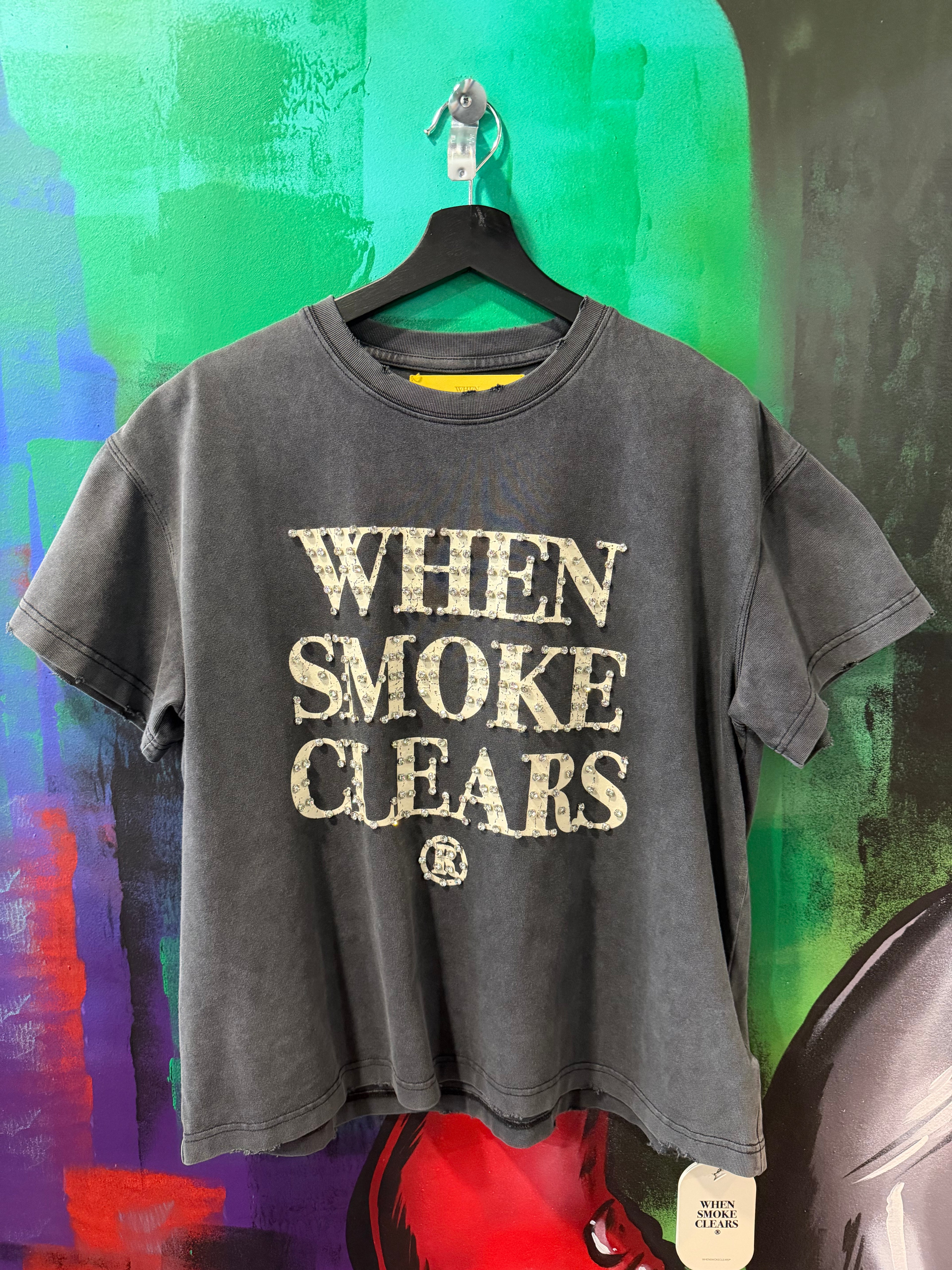 When Smoke Clears Off Black/Bone White Diamond Tee