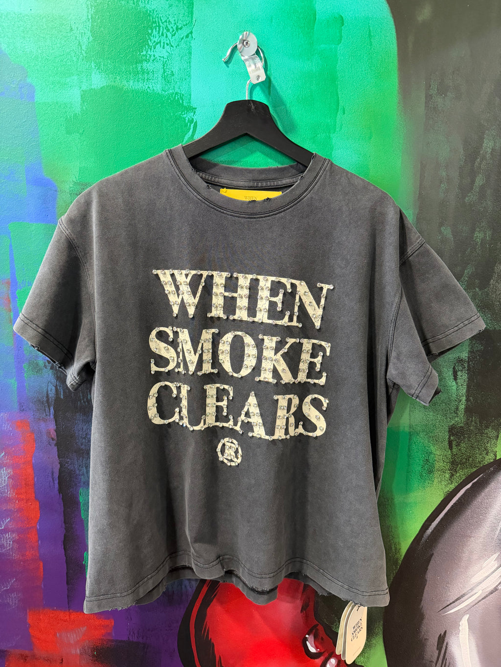 When Smoke Clears Off Black / Bone White Diamond Tee
