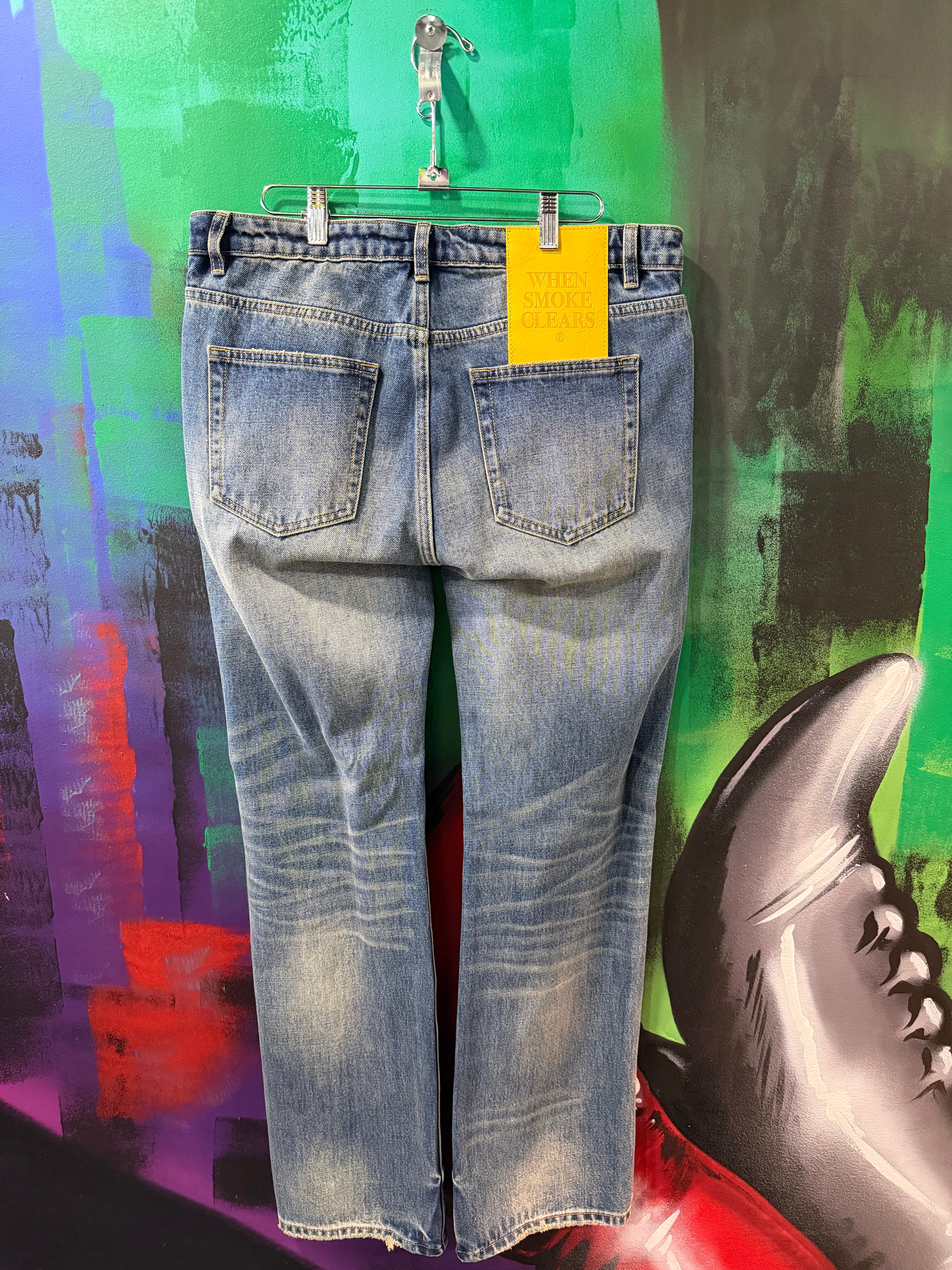 When Smoke Clears Light Wash / Tan Jeans