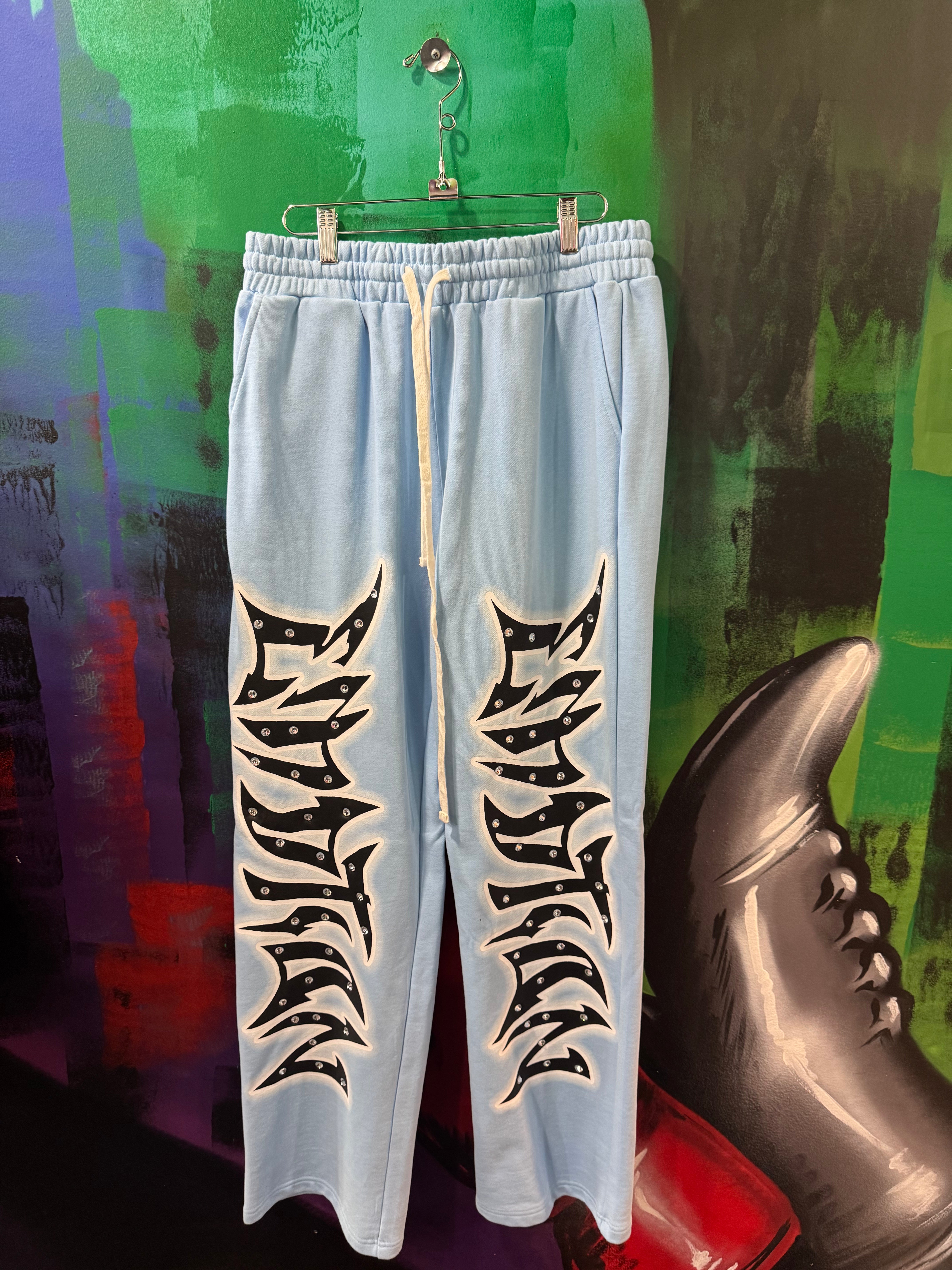 Mixed Emotions Logo Light Blue Sweatpants