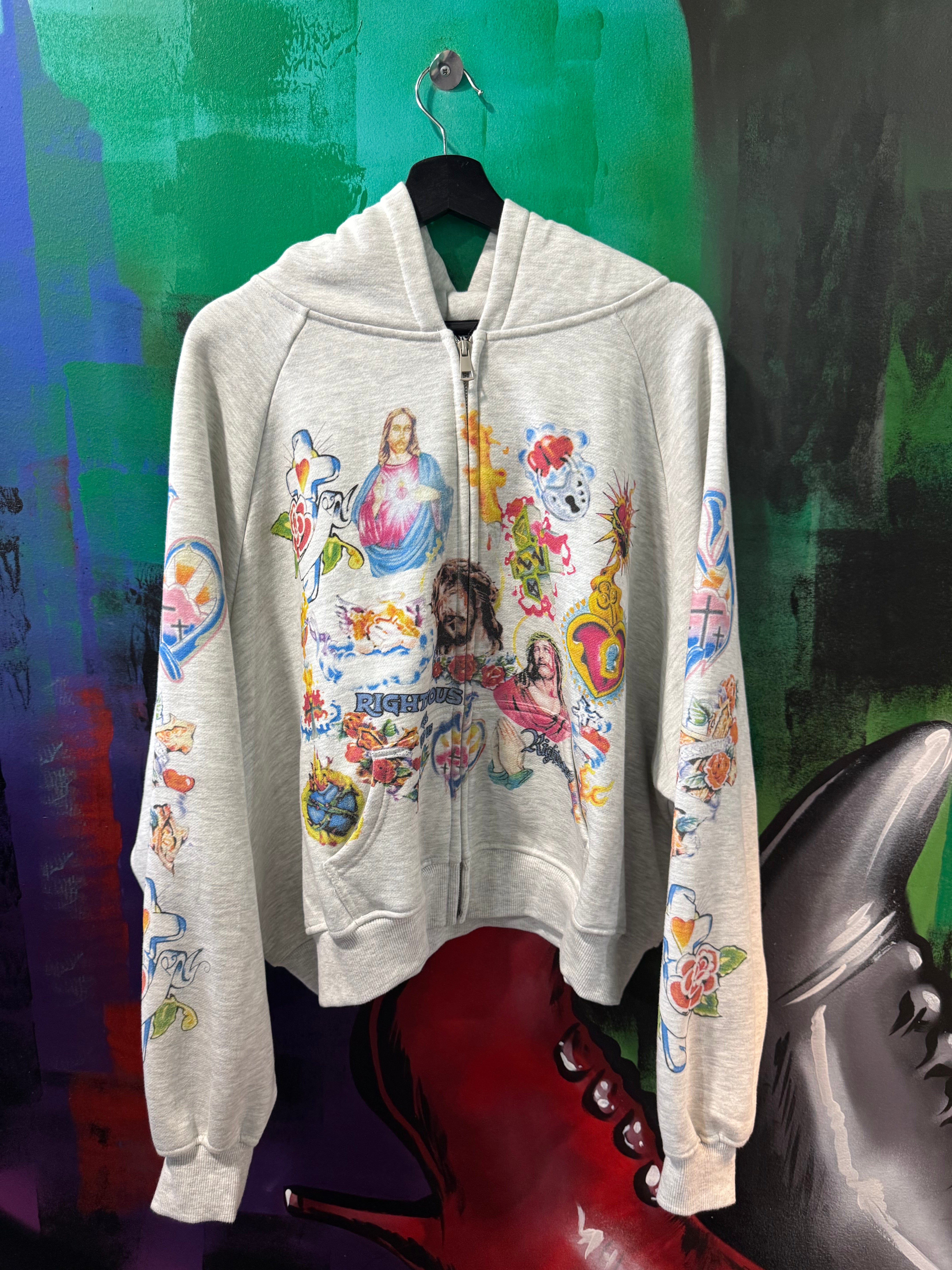 We Are Righteous "Risen King" Grey Zip Up Hoodie