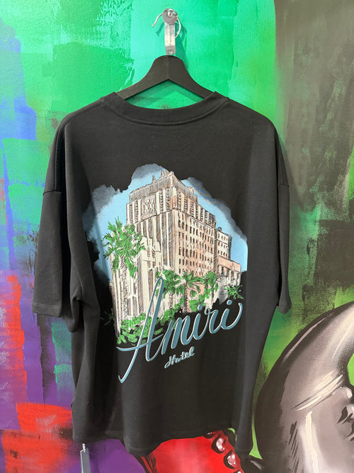 Amiri Hotel Lobby Oversize Black Tee
