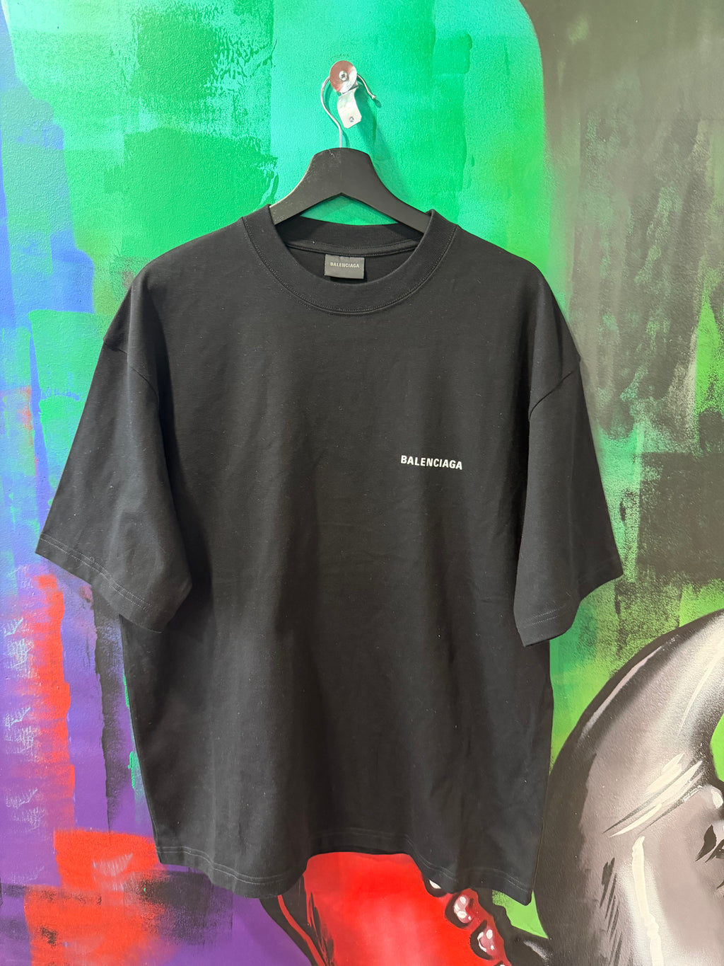 Balenciaga Double Sided Logo Black Tee