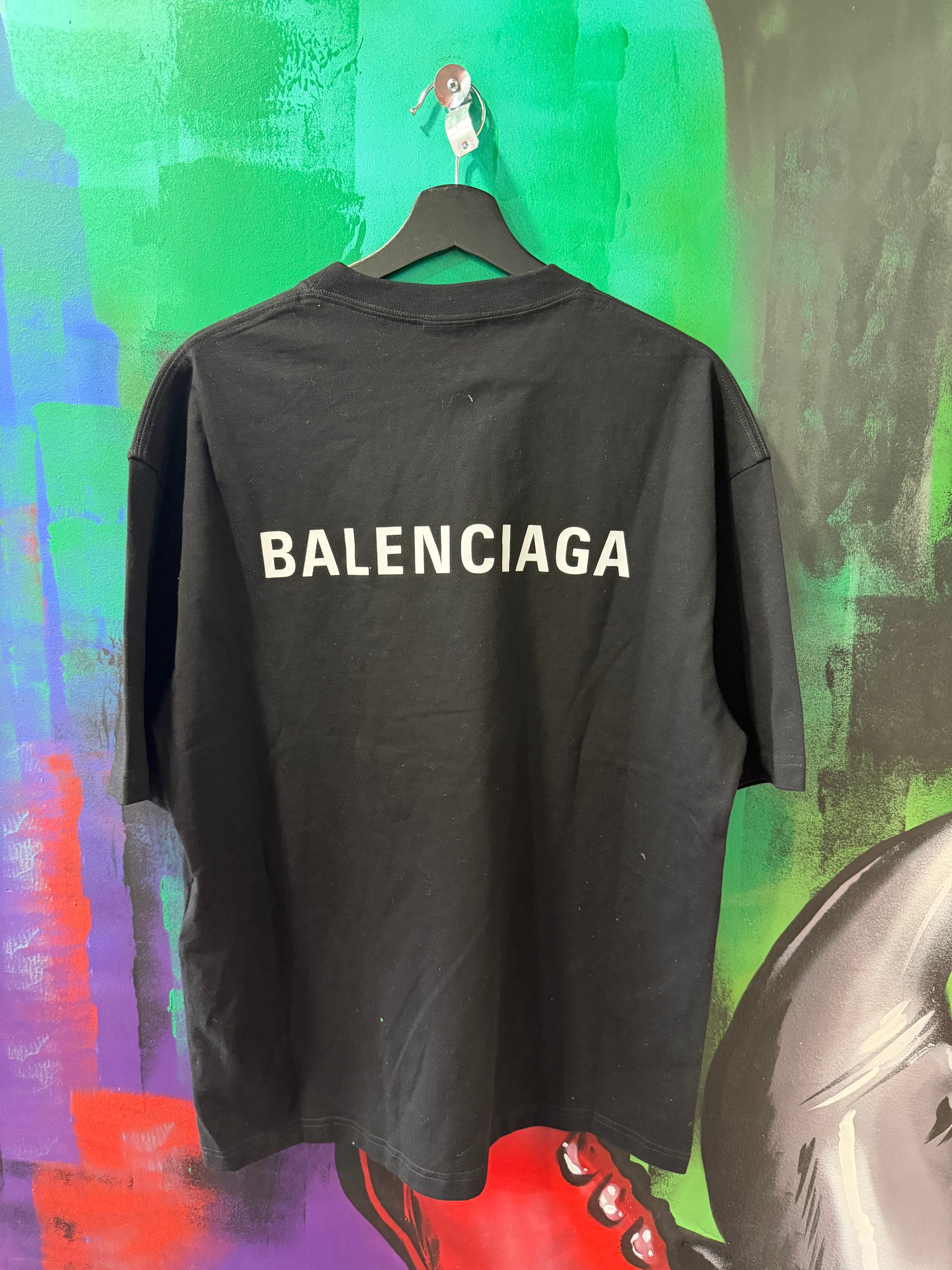 Balenciaga Double Sided Logo Black Tee