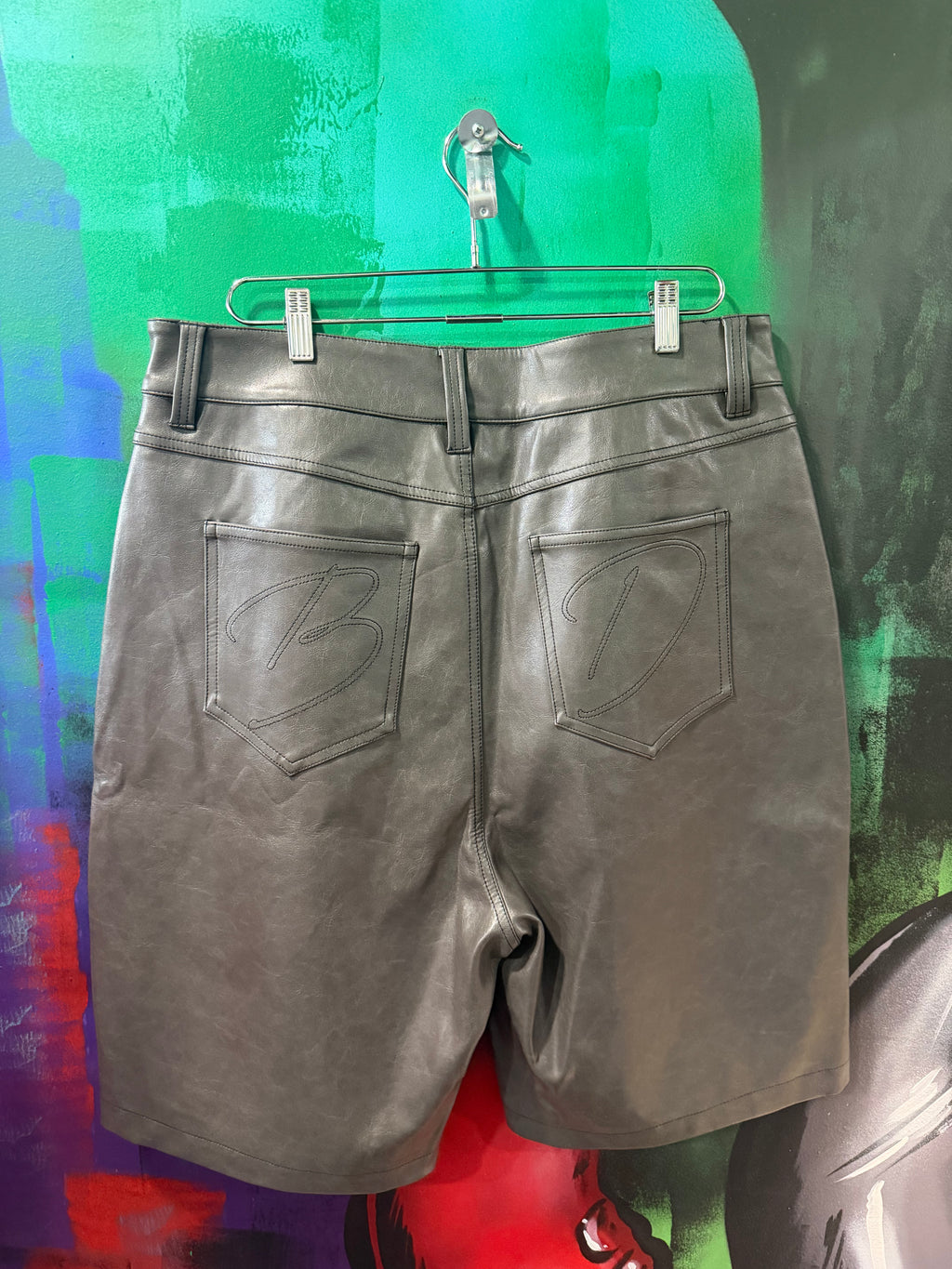 Bottega Desires Grey Leather Shorts