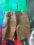 Bottega Desires Brown Leather Shorts