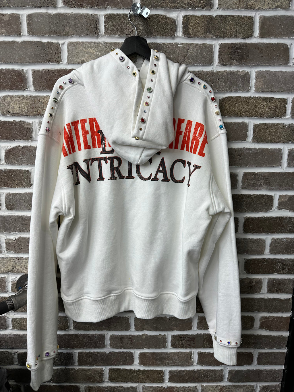 Lost Intricacy White Front Page Mag Zip Up Hoodie