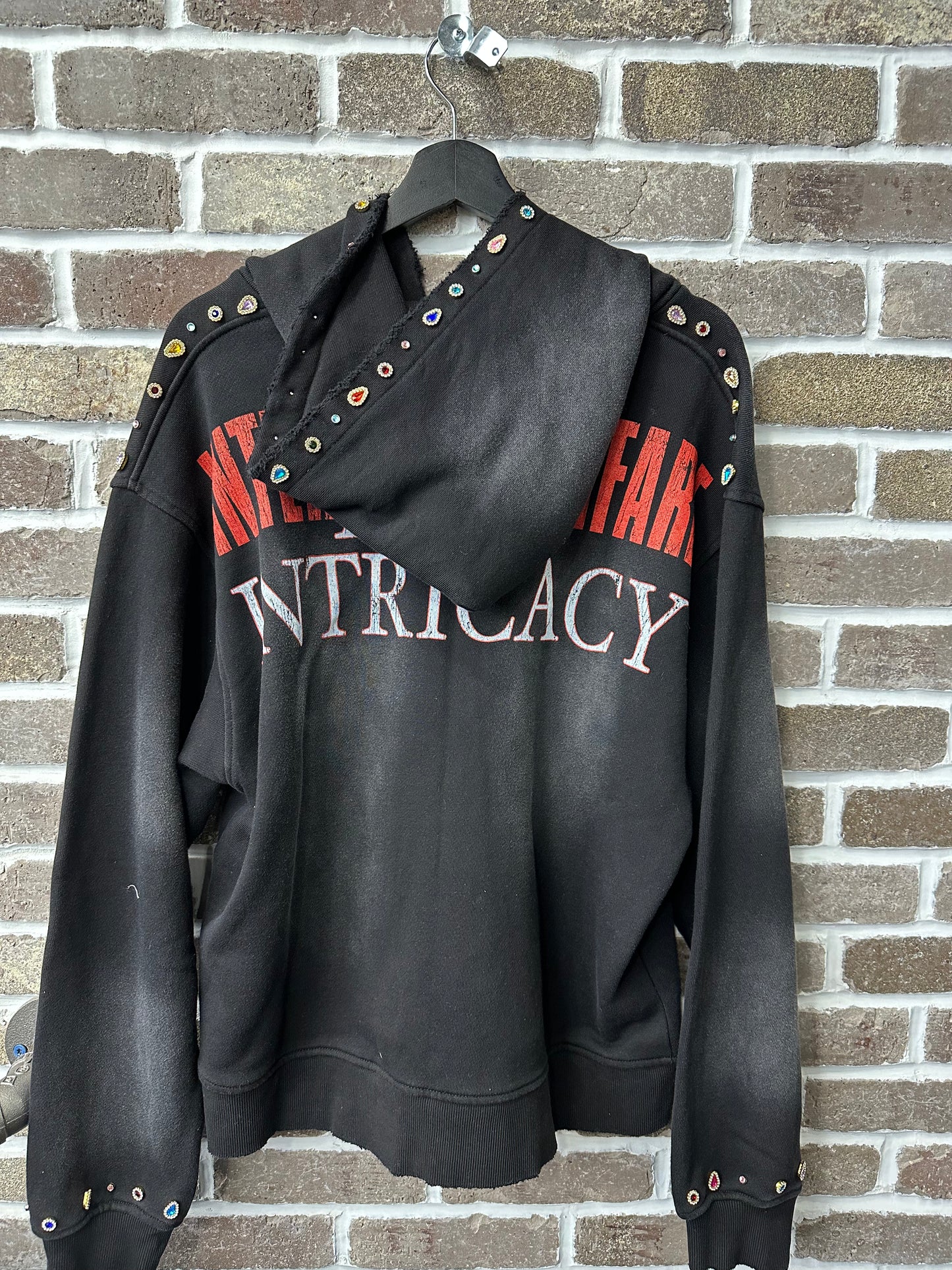 Lost Intricacy Black Front Page Mag Zip Up Hoodie