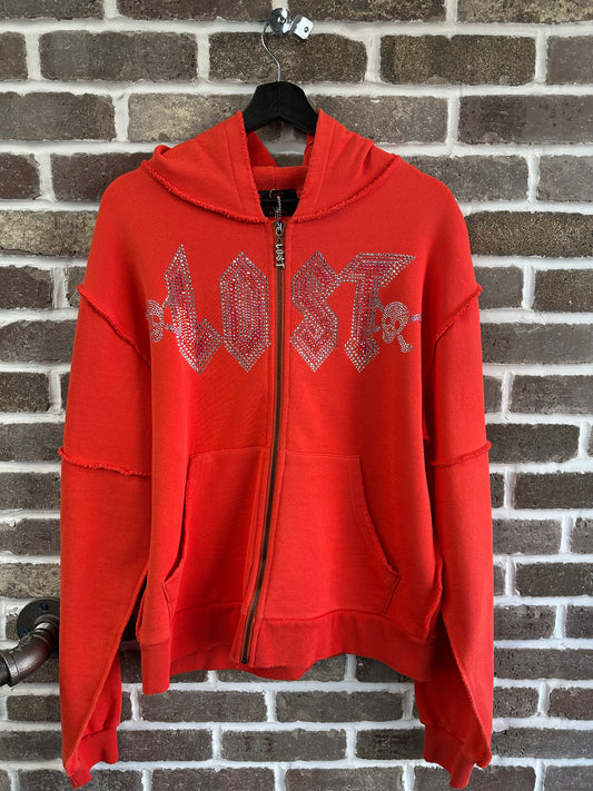 Lost Intricacy Solar Red Zip Up Hoodie