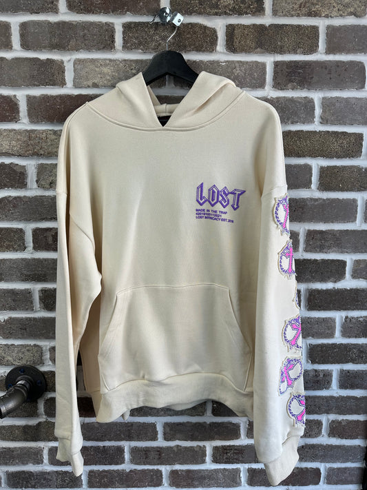 Lost Intricacy Creme/Pink Mitt Hoodie