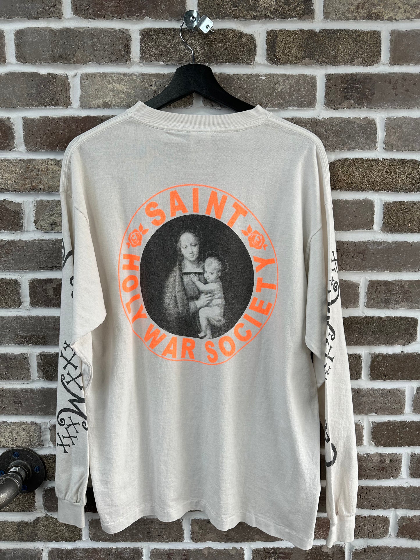 Saint Michael Say a Prayer and Get Lost in the Flames Longsleeve White