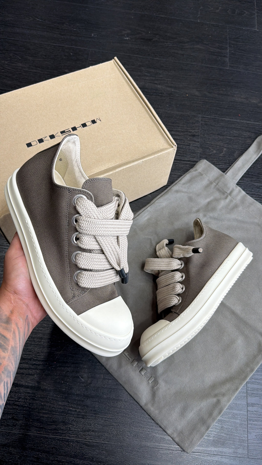 Rick Owens Jumbo Lace Low Dust/Milk