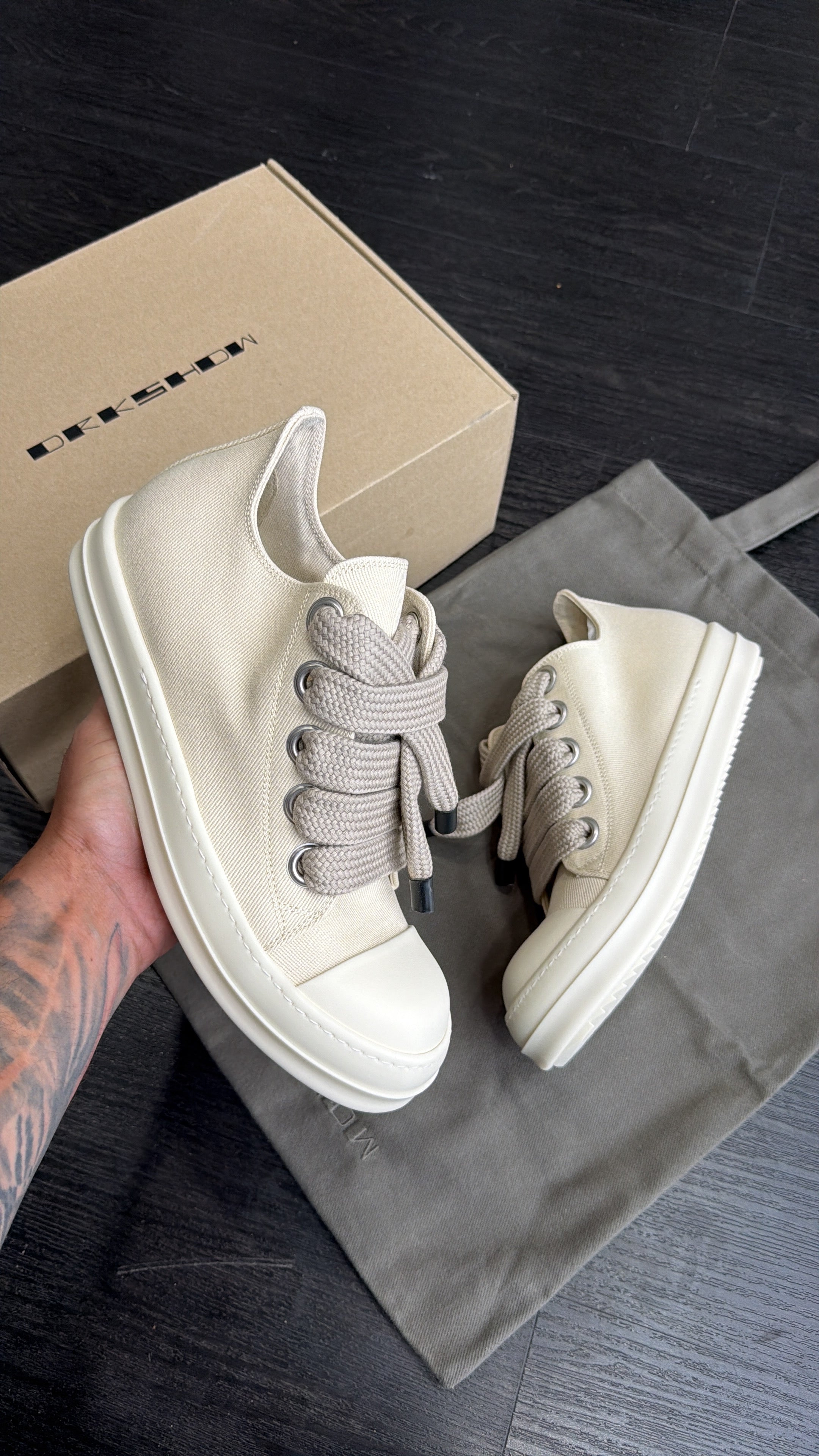 Rick Owens Jumbo Lace Low Milk/Milk