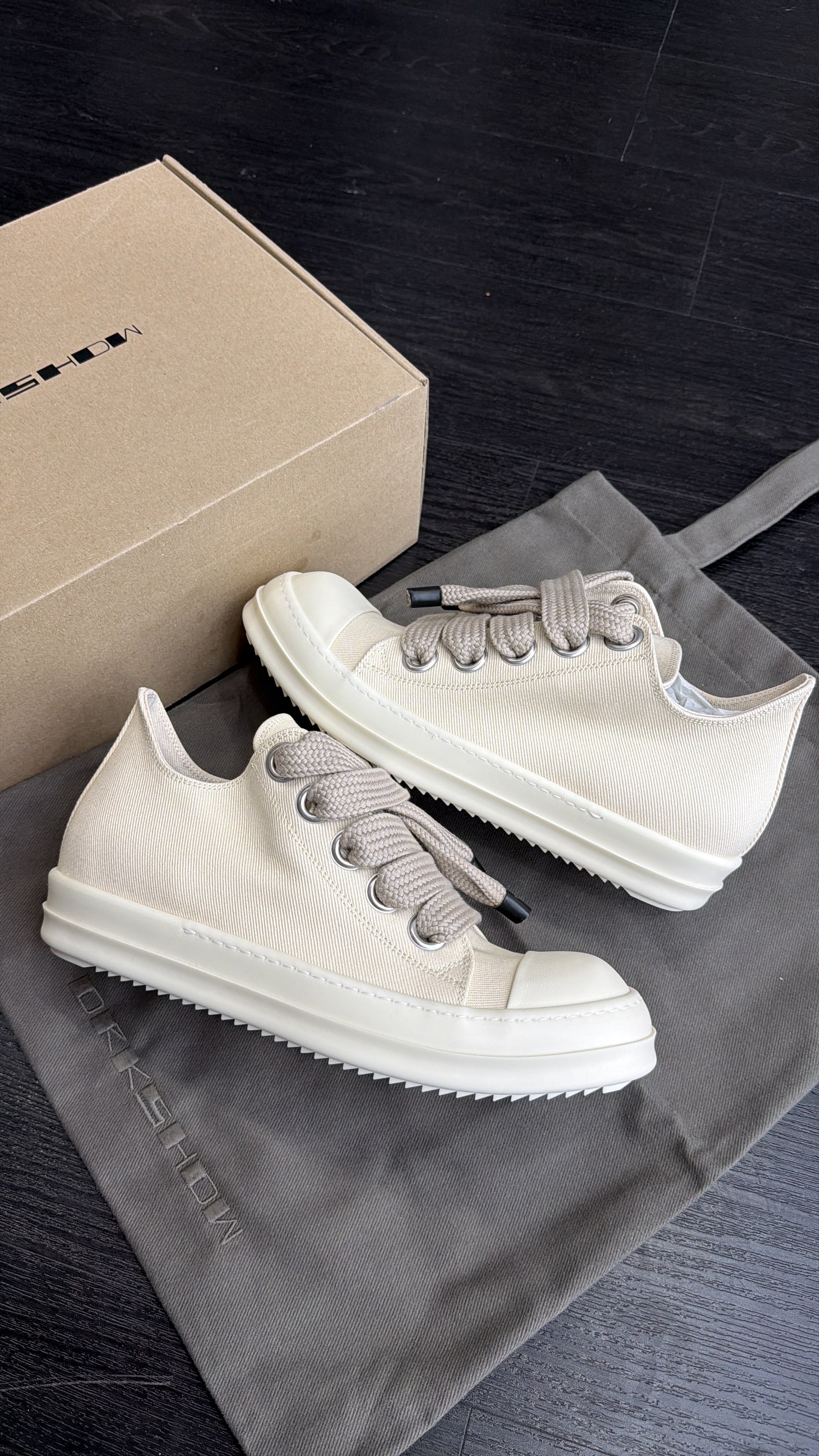 Rick Owens Jumbo Lace Low Milk/Milk