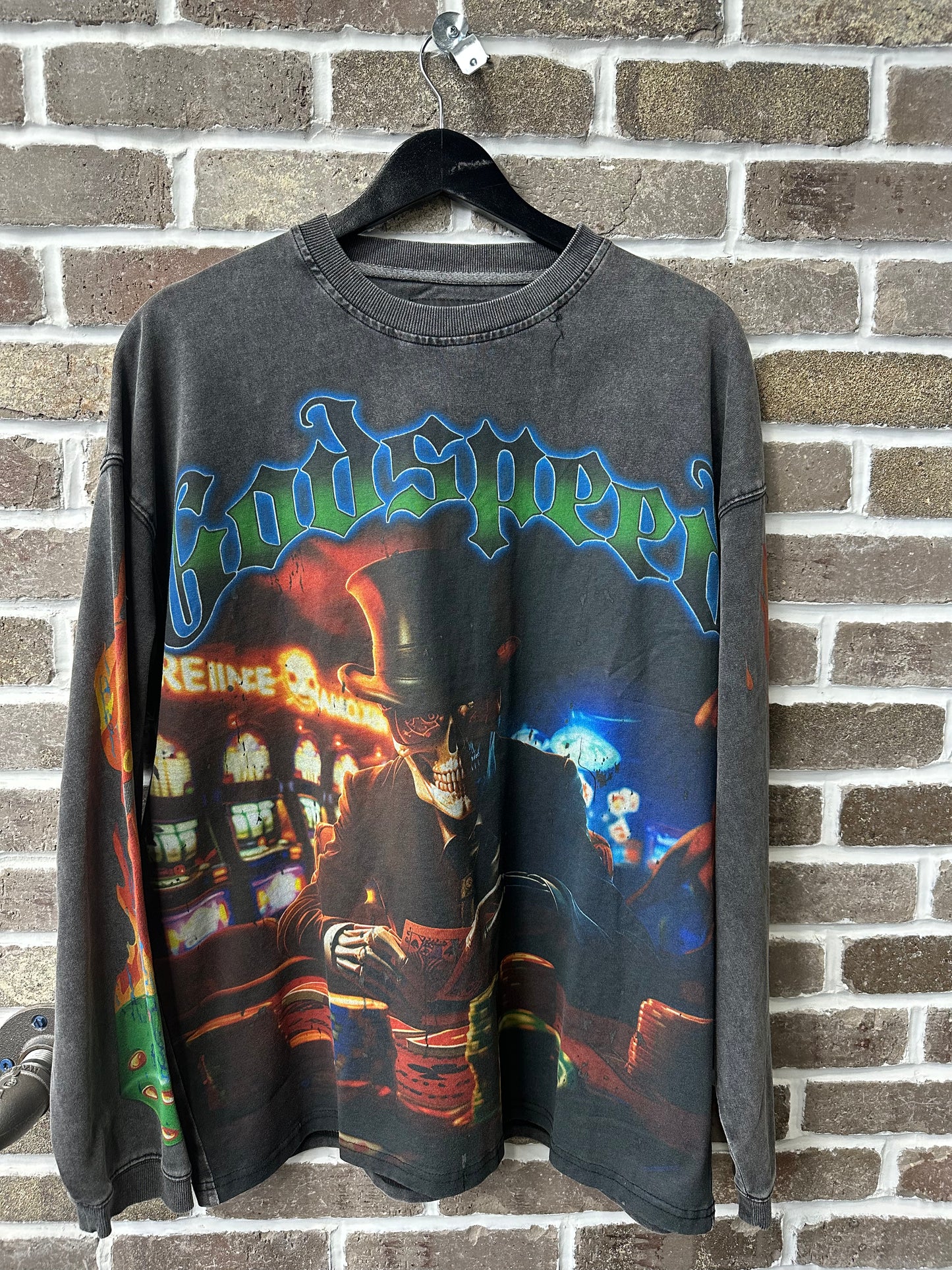 Godspeed Lifes A Gamble Grey Wash Longsleeve