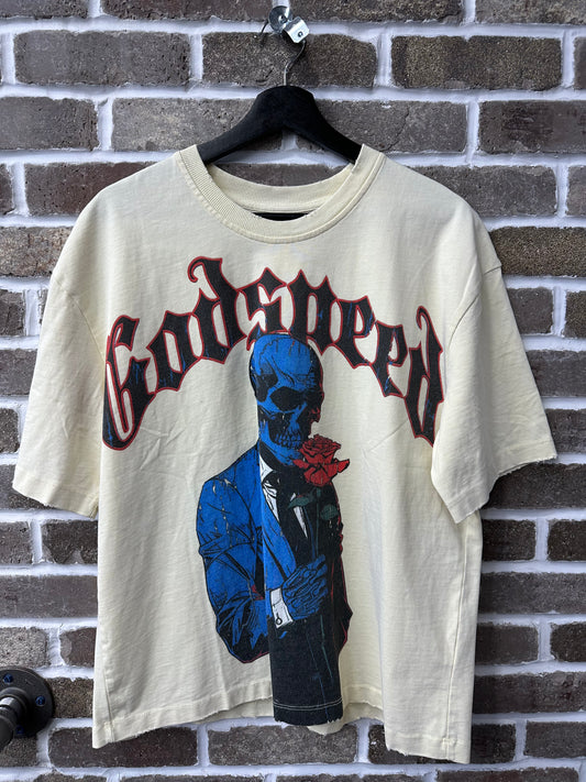 Godspeed Smell The Roses Cream Wash Tee