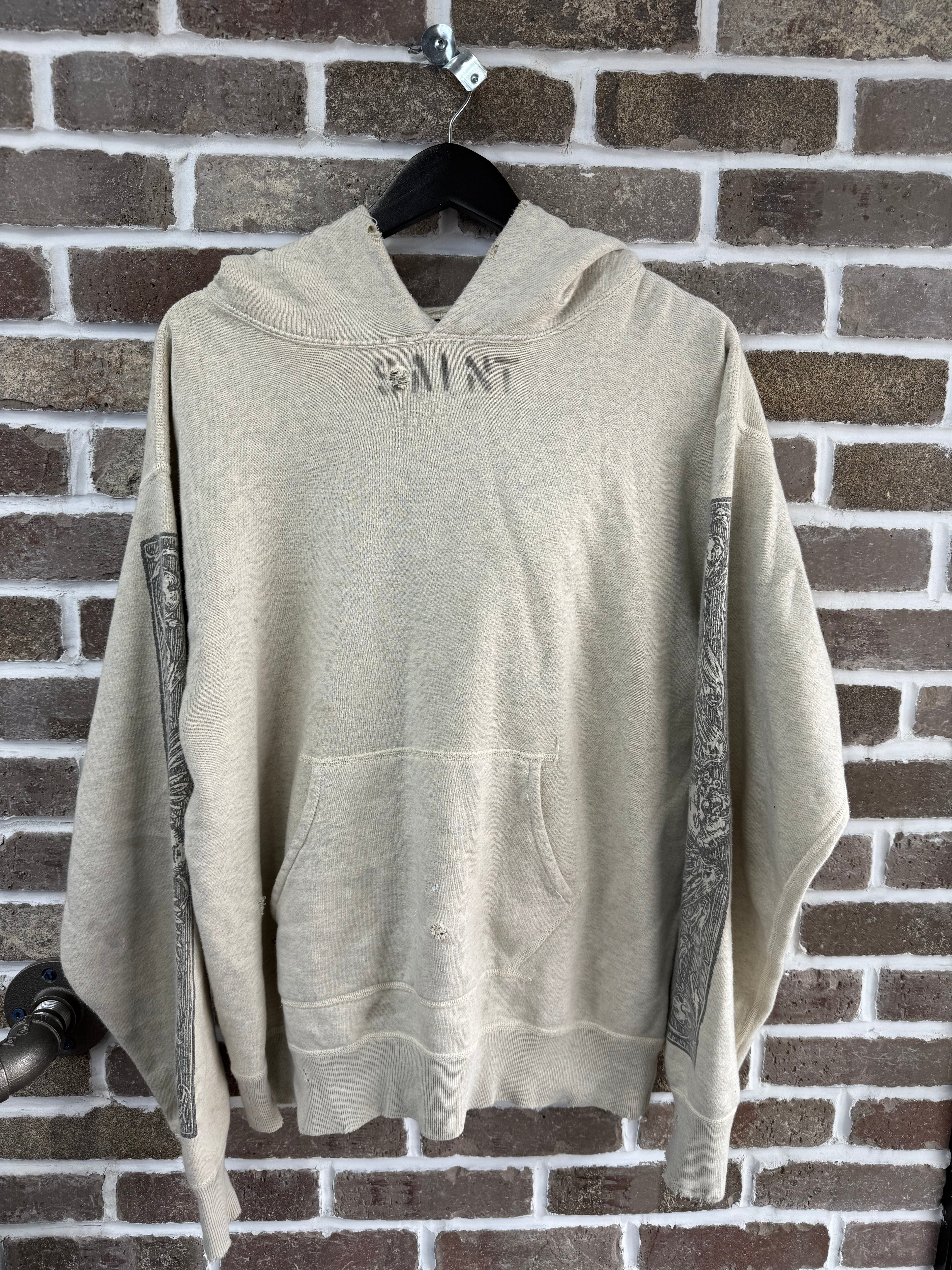 Saint Michael Denim Tears Distressed Hoodie
