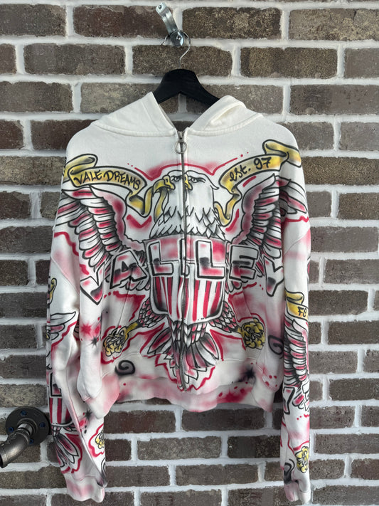 Vale Forever White Flag Zip Up Hoodie