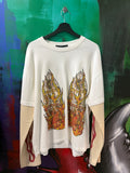 Who Decides War Flame Glass White & Red Thermal Longsleeve