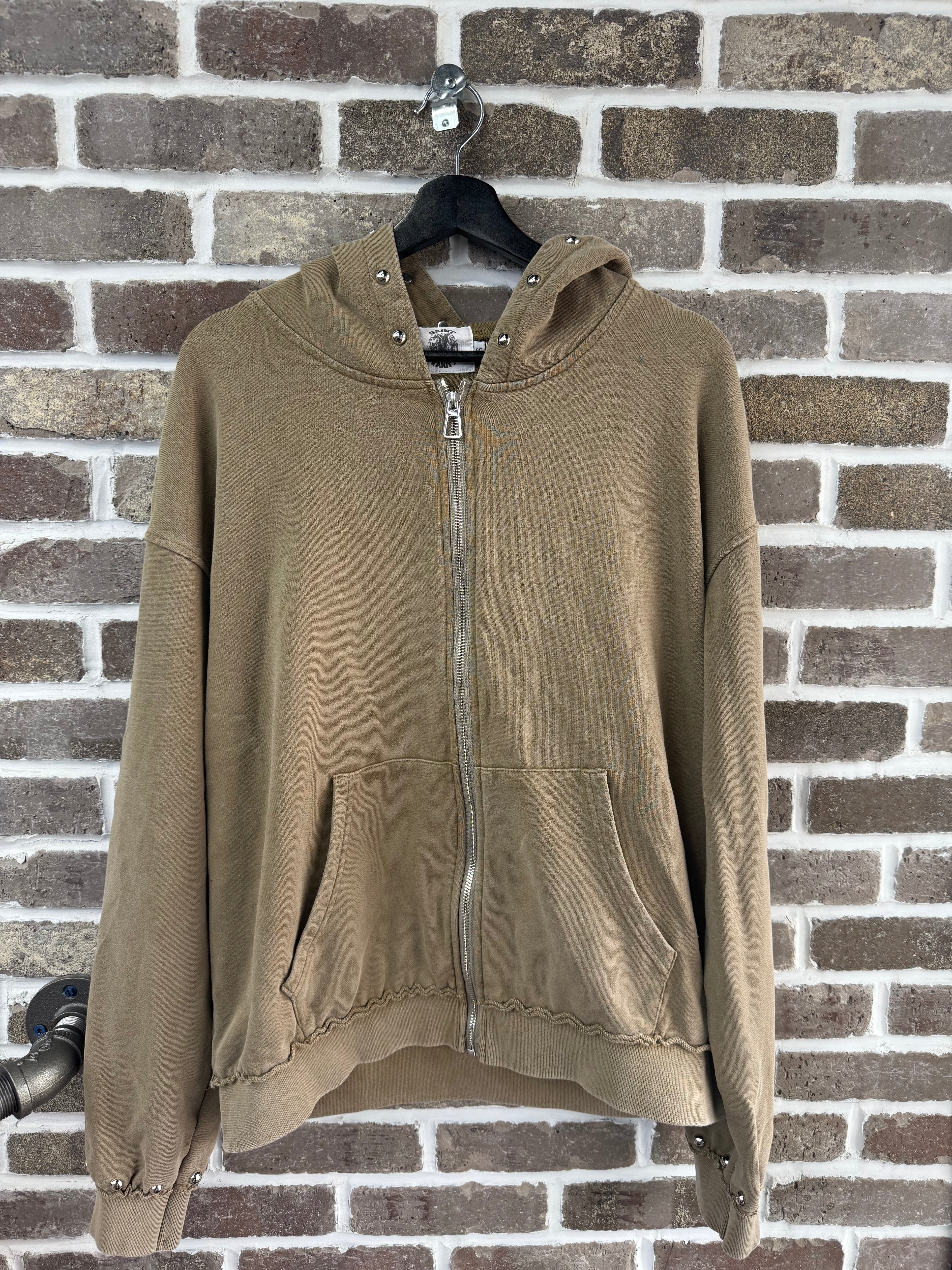 Saint Vanity Terry Cloth Brown Zip Up Hoodie