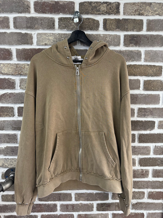 Saint Vanity Terry Cloth Brown Zip Up Hoodie