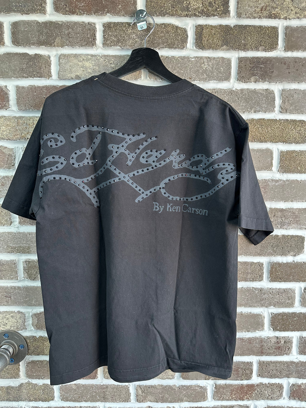 Ed Hardy X Ken Karson Hardcore Rhinestone Tee Black