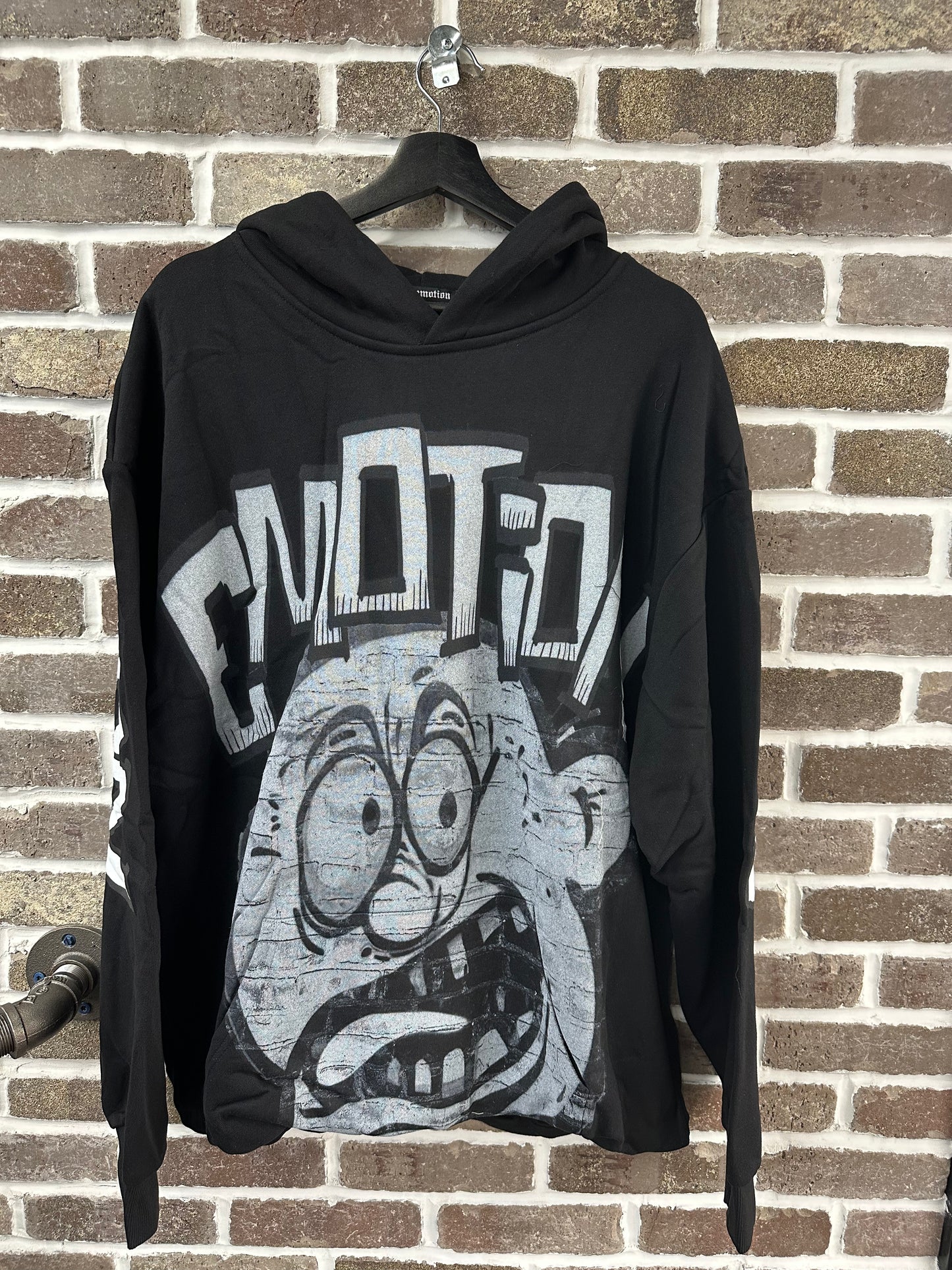 Mixed Emotion Black Monster Cropped Hoodie