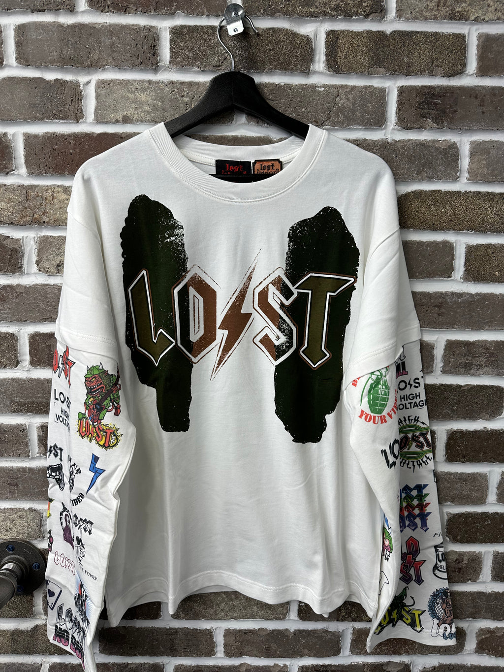Lost Intricacy Multi Logo Longsleeve White