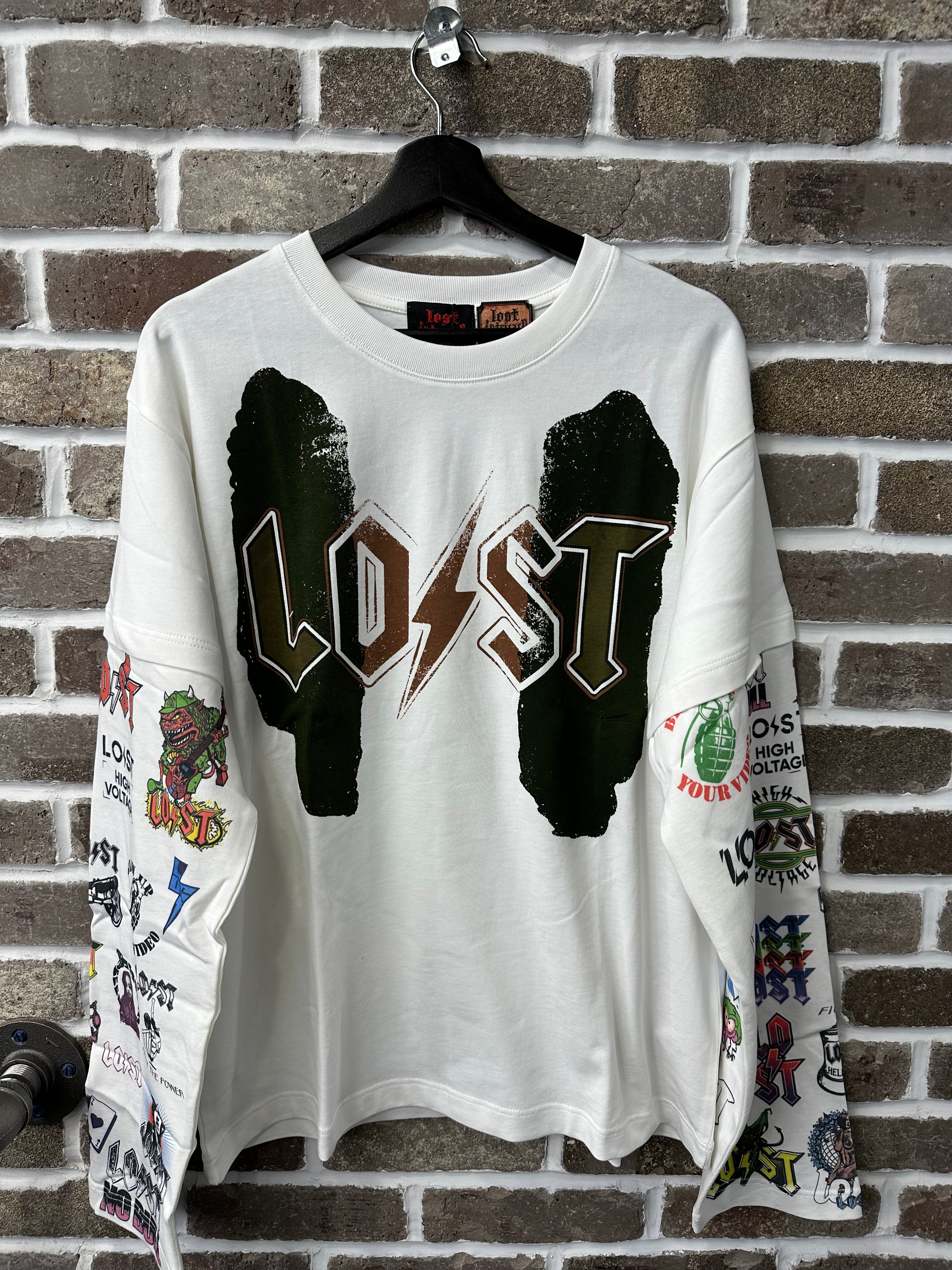 Lost Intricacy Multi Logo Longsleeve White