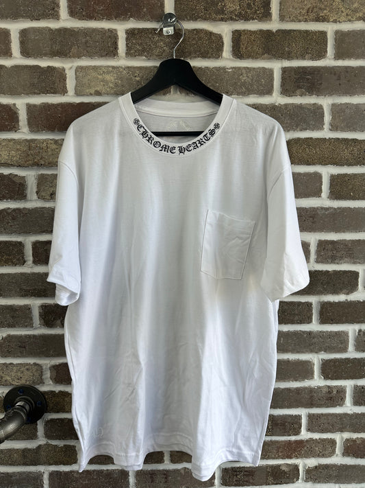 Chrome Hearts Pocket Tee Collar Logo White