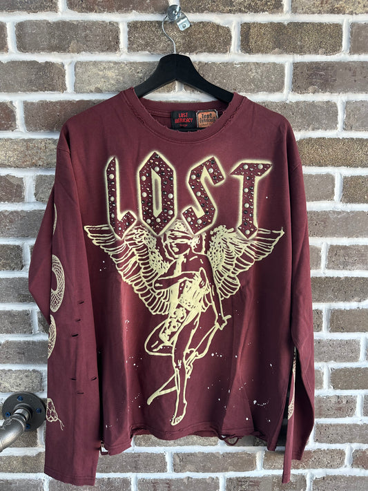 Lost Intricacy Burgundy Angel Longsleeve