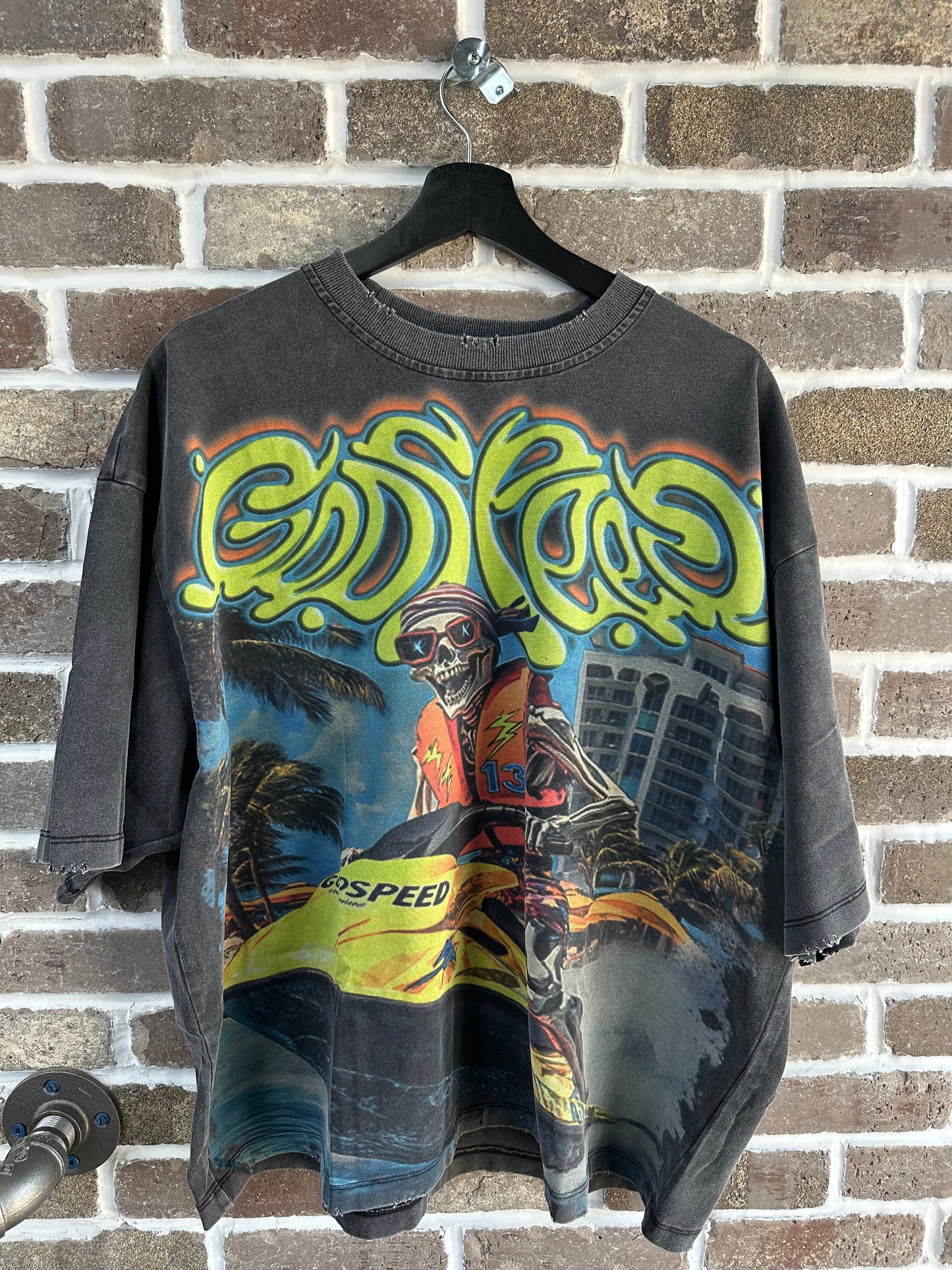 Godspeed Wave Runner Grey Wash Tee