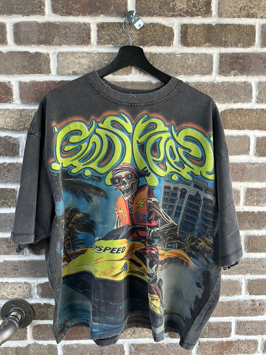 Godspeed Wave Runner Grey Wash Tee