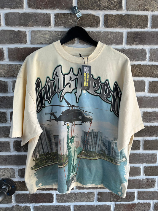 Godspeed JFK To MIA Bone Tee