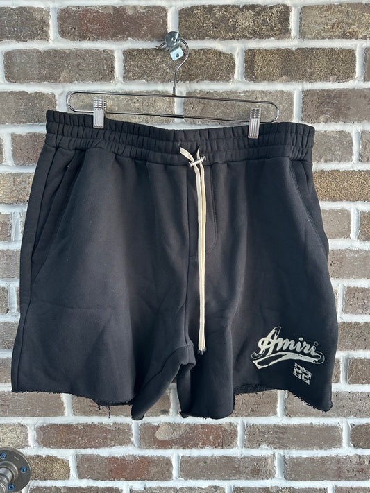 Amiri 22 Black/Cream Logo Shorts